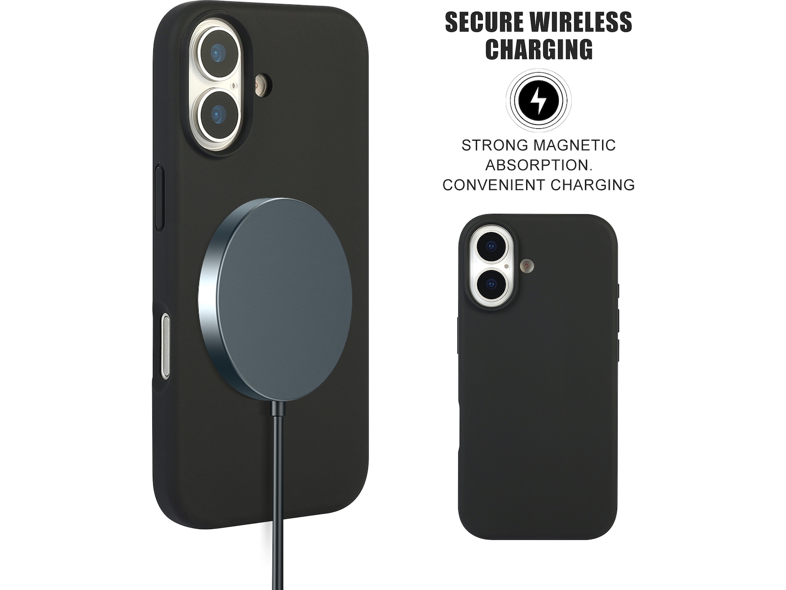 iiglo iPhone 17 Magnetic Silikonskal (svart) Mobilskal