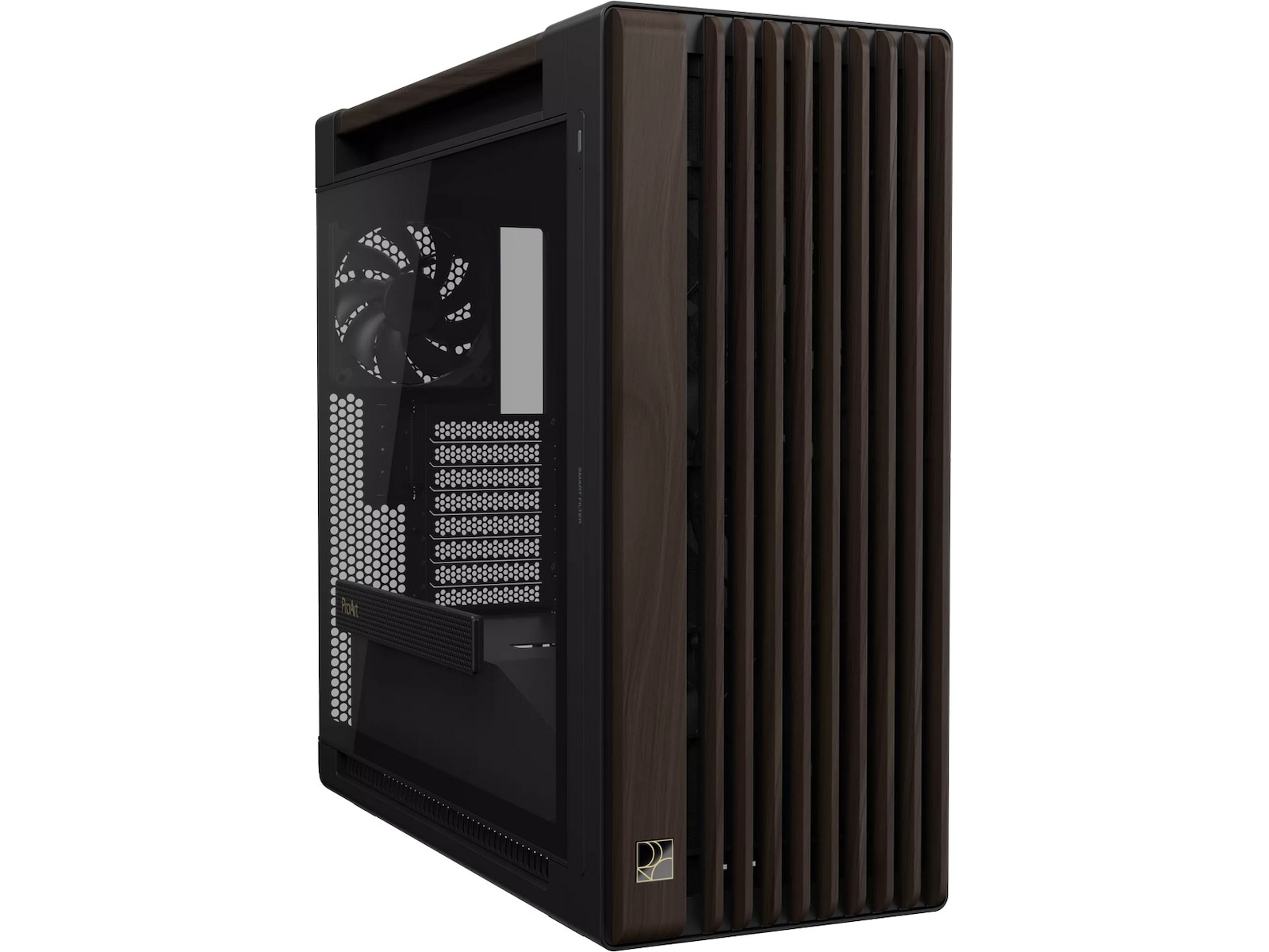 Asus PA602 PROART Walnut Wood TG PWM Modern Mid Tower (svart) Mini/Micro/Nano tower