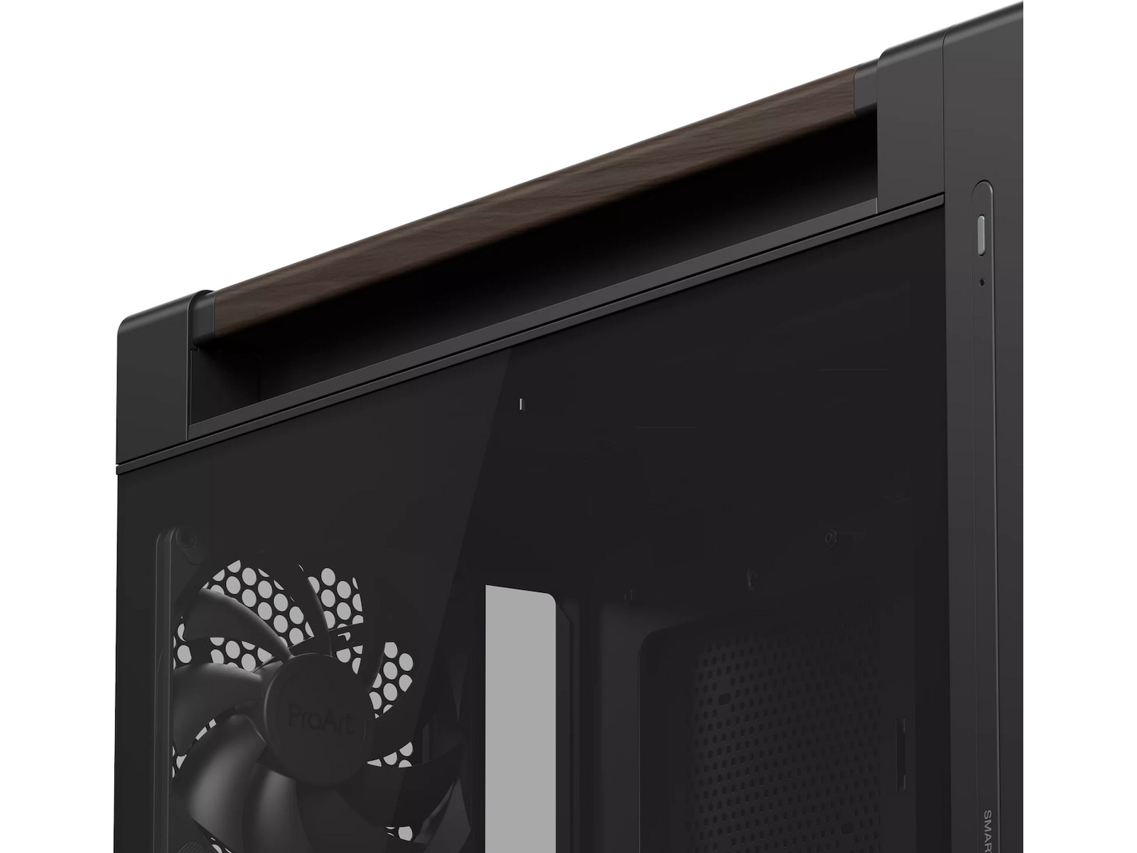 Asus PA602 PROART Walnut Wood TG PWM Modern Mid Tower (svart) Mini/Micro/Nano tower