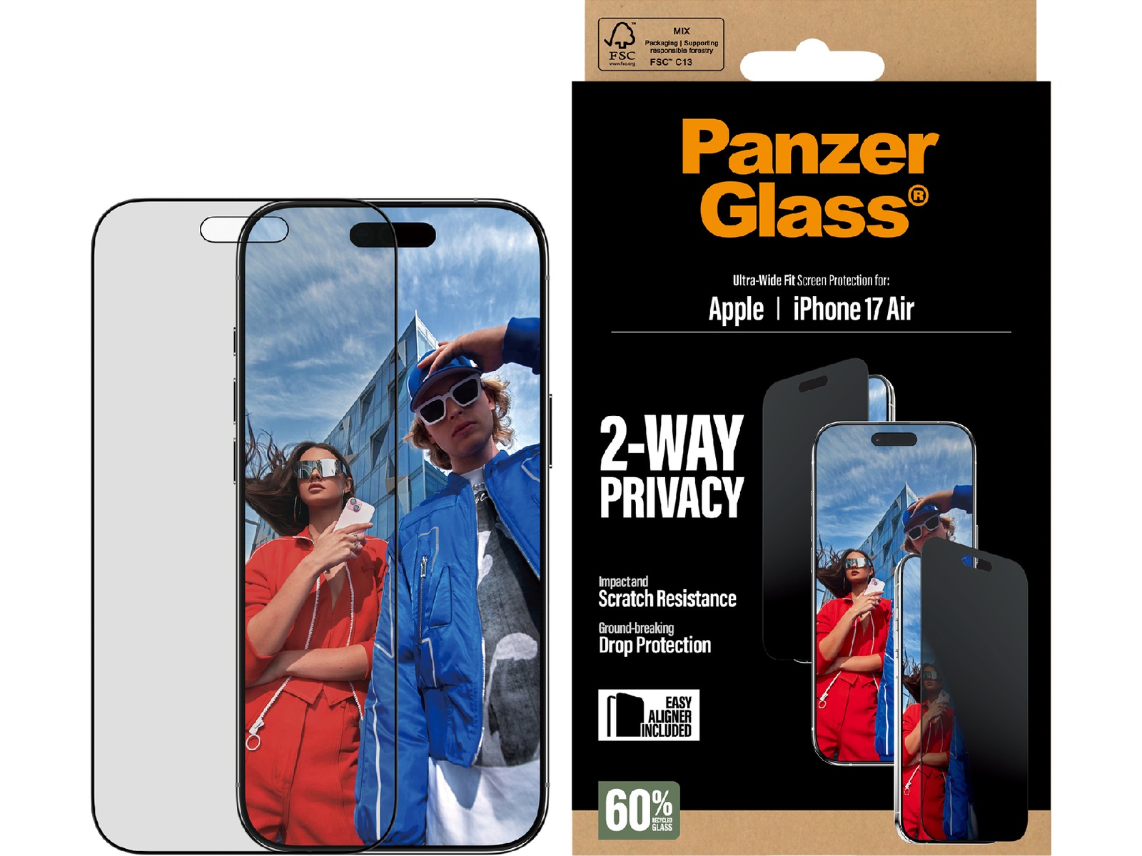 PanzerGlass iPhone Air 2-Way Privacy Skärmskydd Skärmskydd mobiltelefon