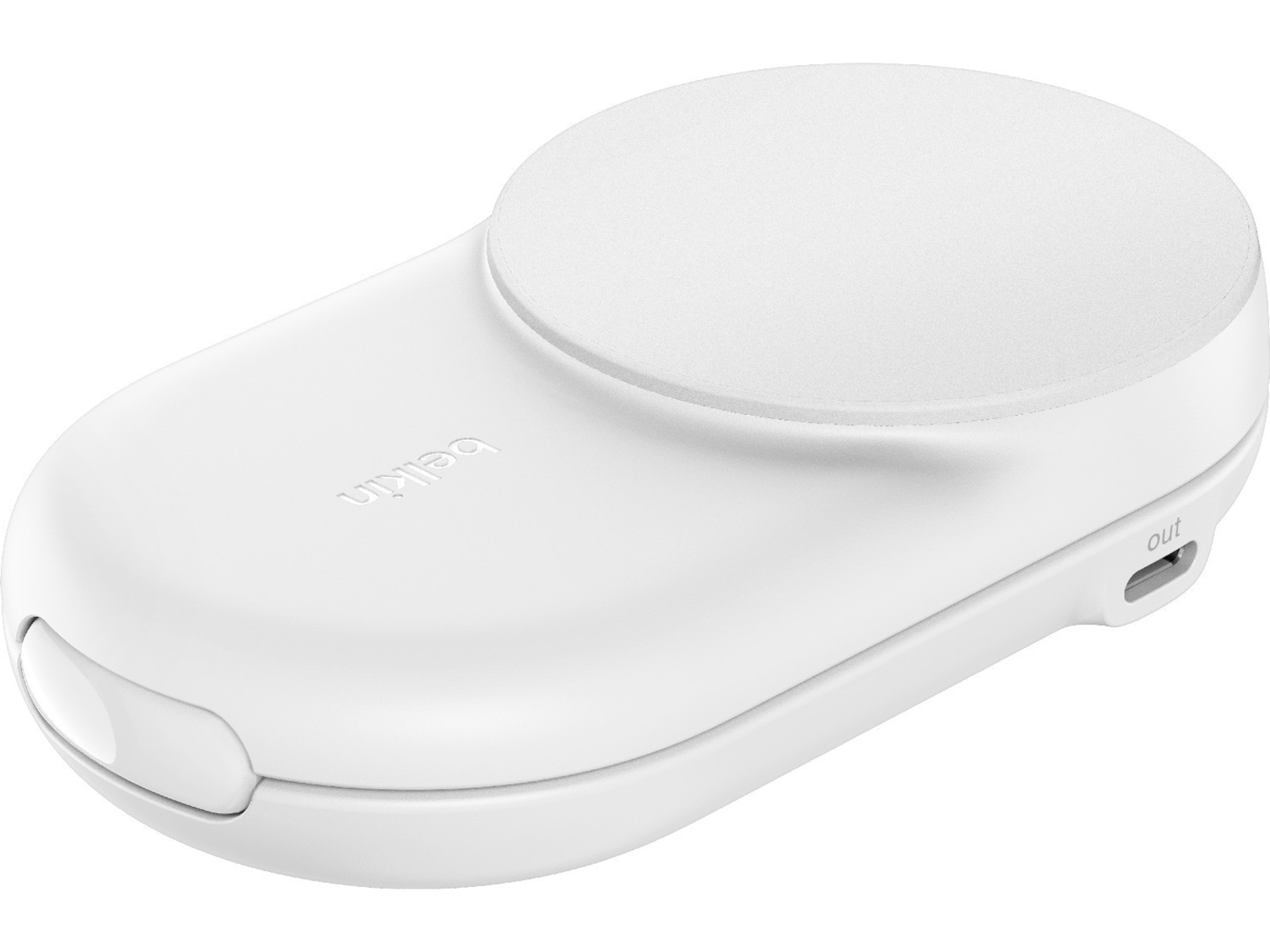 Belkin UltraCharge 2-i-1 Qi2 trådlös laddare (vit) Trådlös laddare