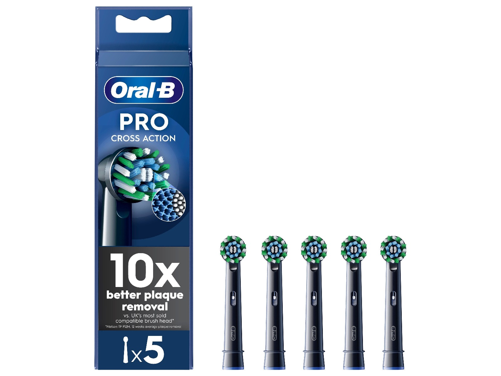 Oral-B Pro Cross Action Black borsthuvuden (5-pack) Tandborsthuvud