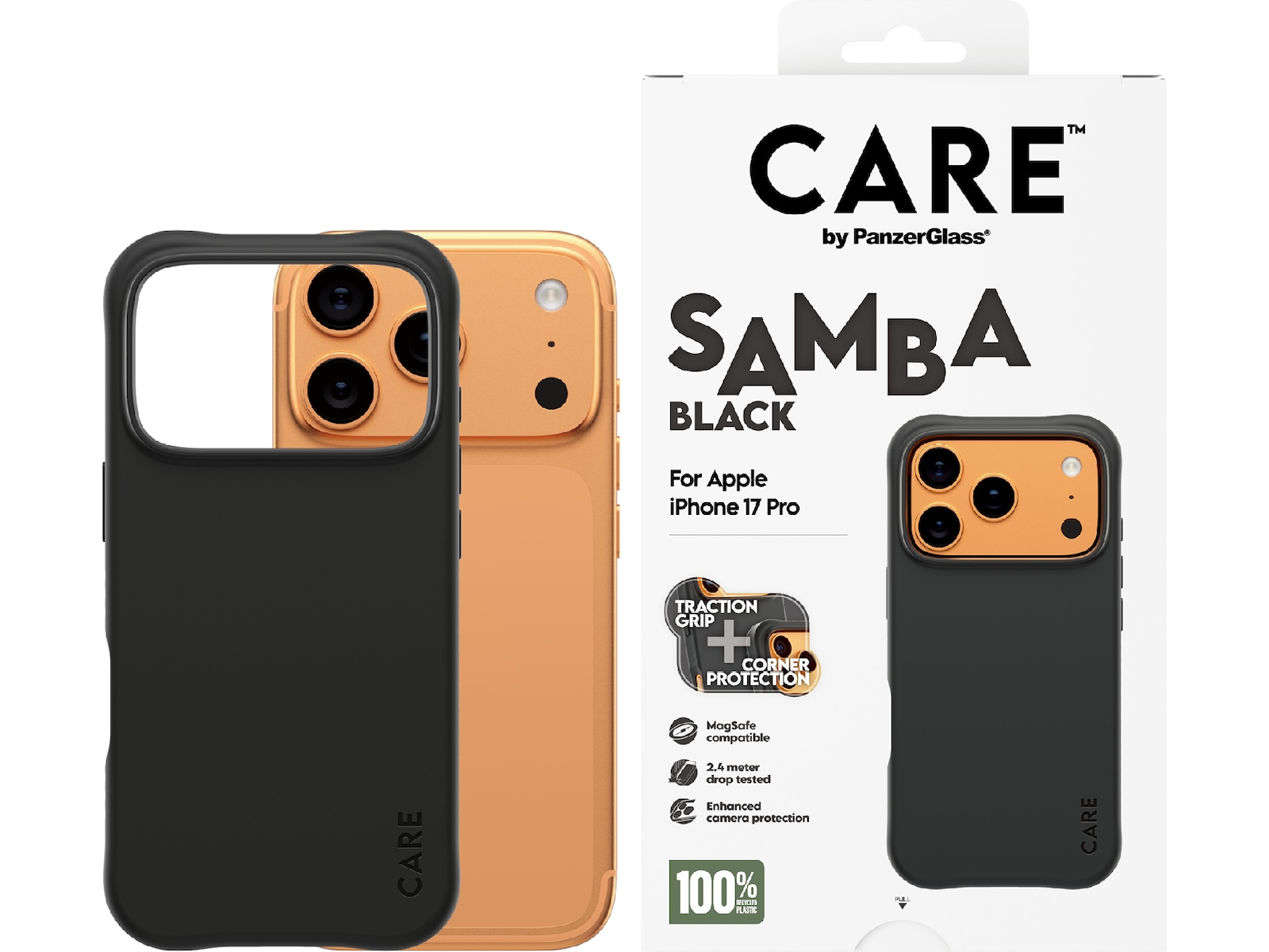 PanzerGlass CARE iPhone 17 Pro Samba Hardcase (svart) Mobilskal