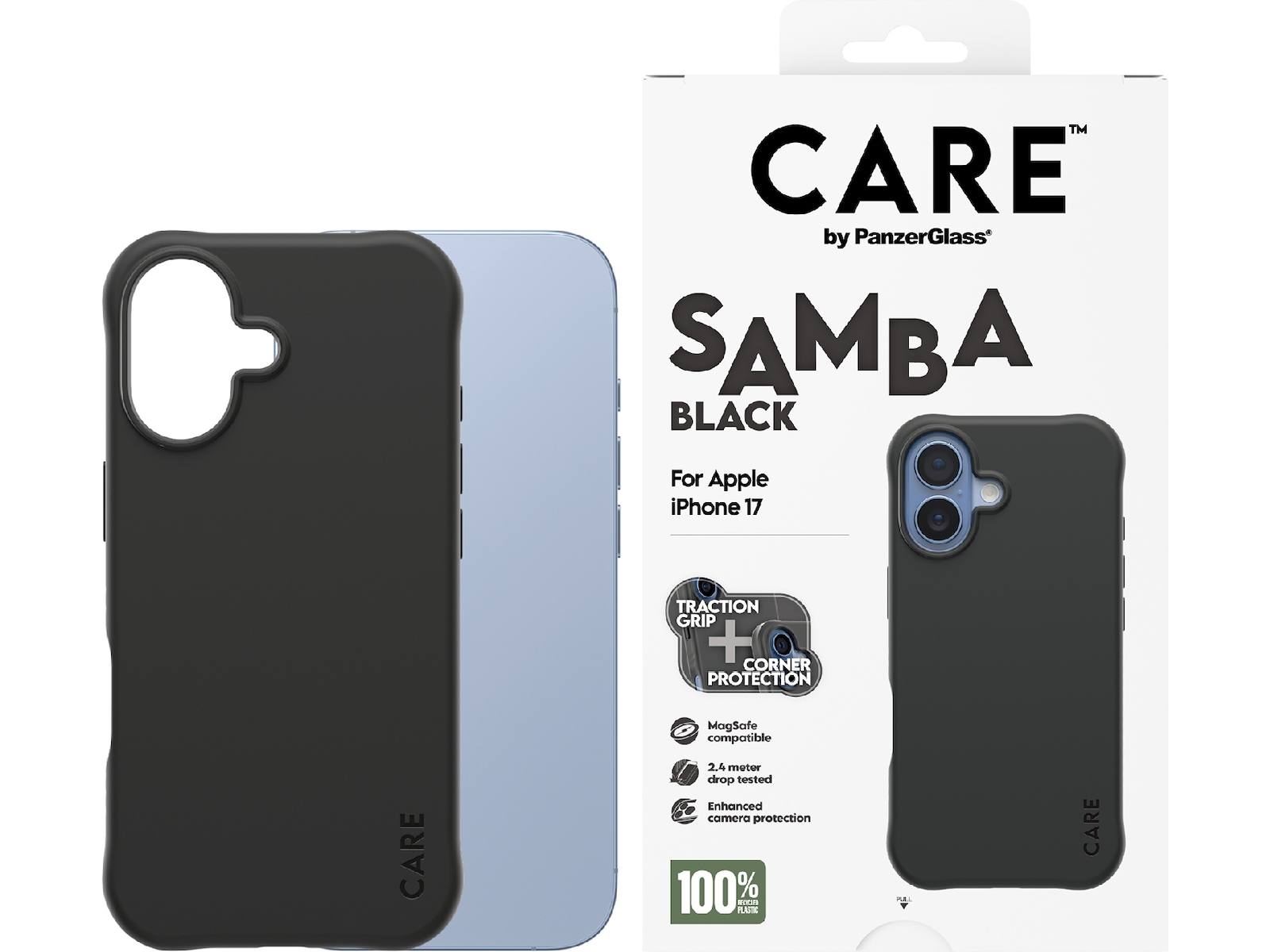 PanzerGlass CARE iPhone 17 Samba Hardcase fodral (svart) Mobilskal