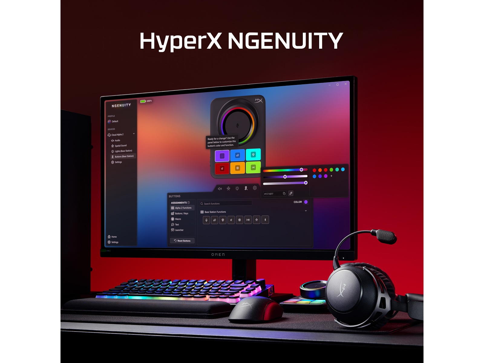 HyperX Cloud Alpha 2 Trådlöst Gaming Headset (svart) Gamingheadset