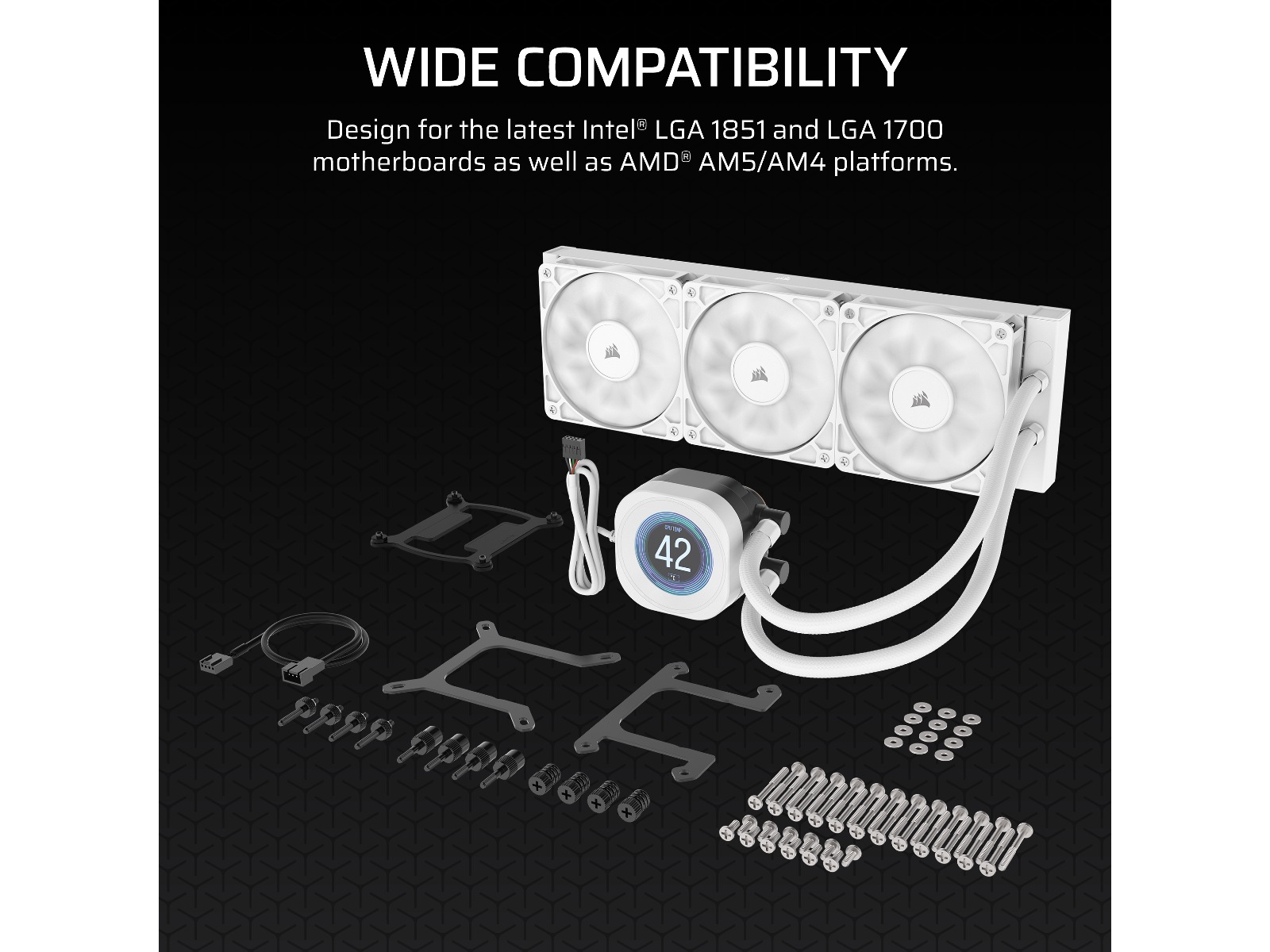 Corsair Nautilus 360 RS LCD Kylare (vit) CPU - Vattenkylning