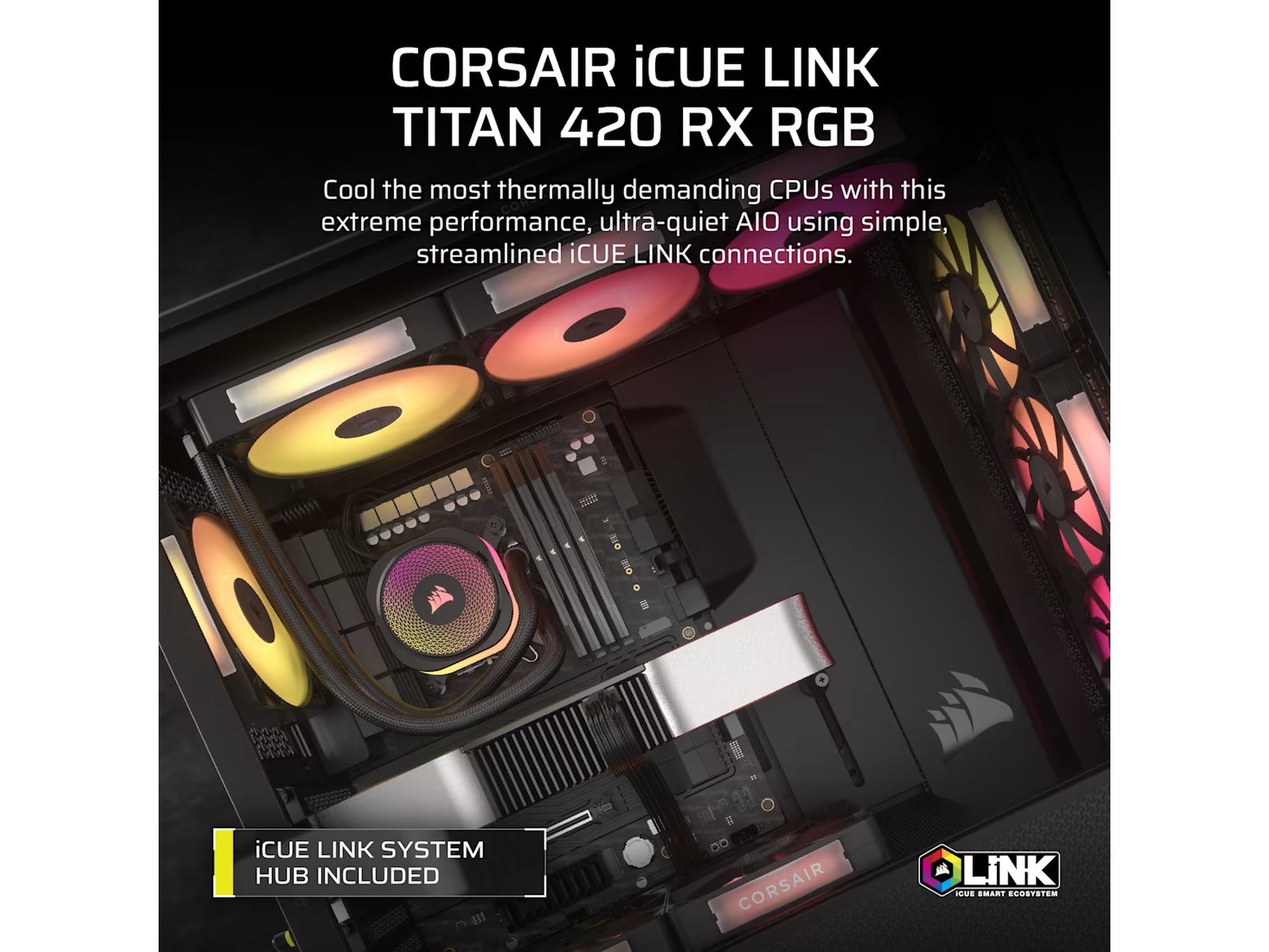 Corsair iCUE LINK TITAN 420 RX RGB AIO Kylare (svart) CPU - Vattenkylning
