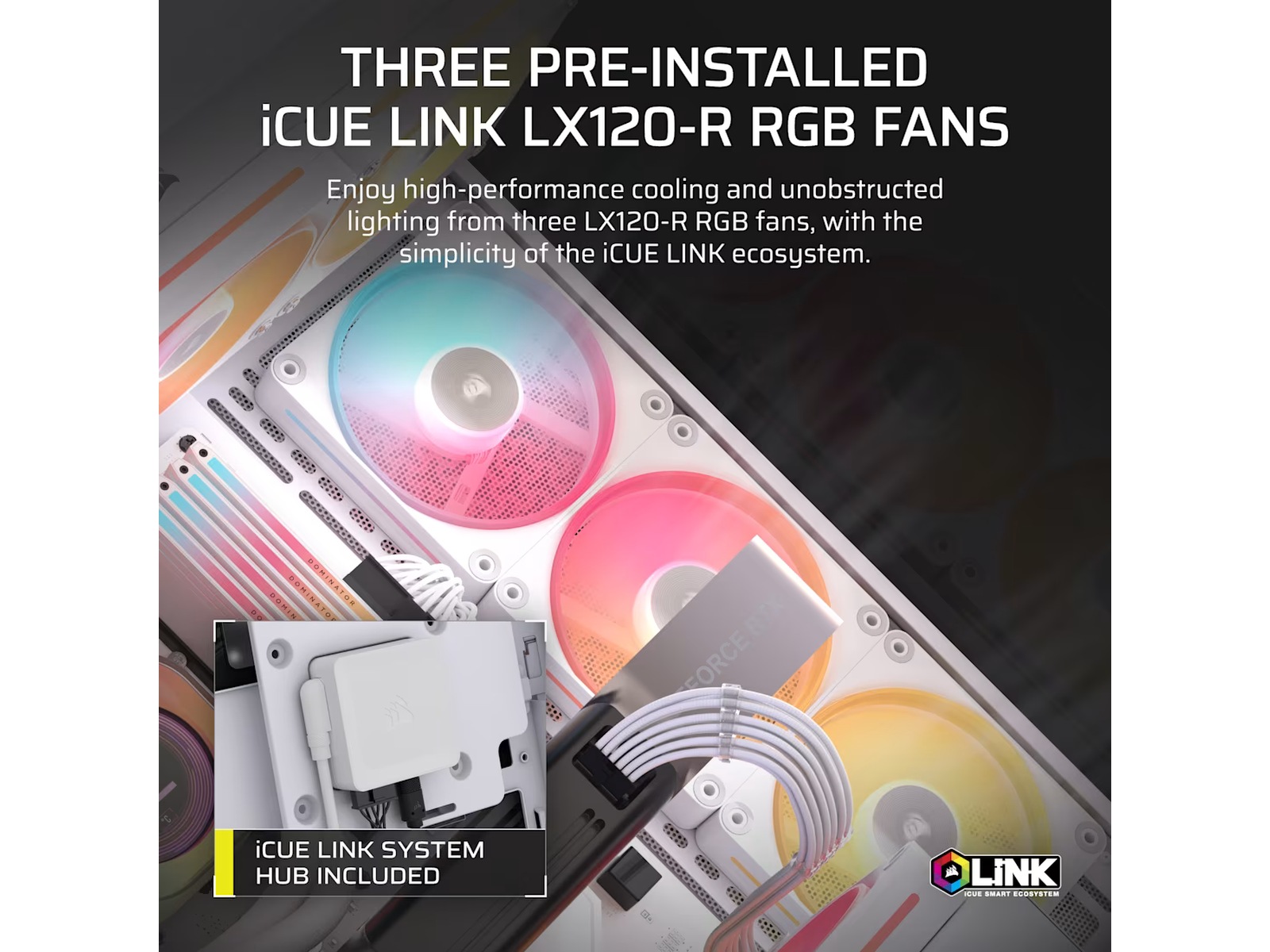 Corsair 3500X LXR LINK Mid Tower (vit) Midi tower