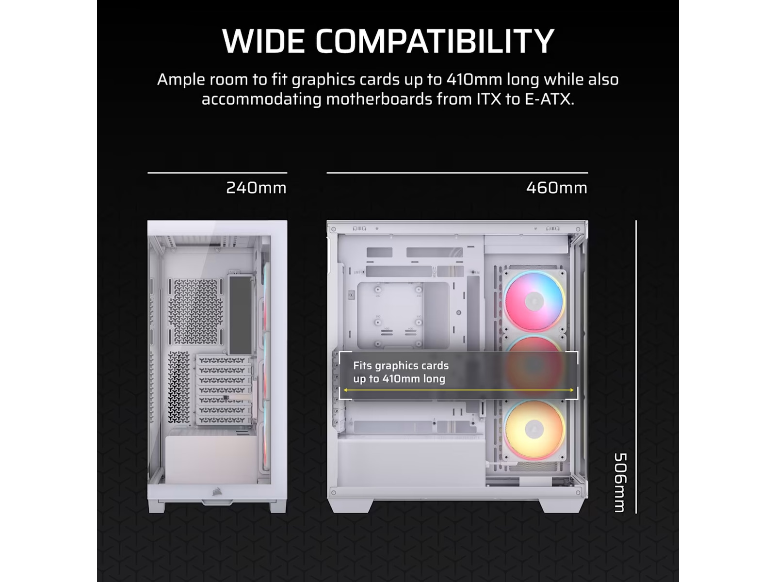 Corsair 3500X LXR LINK Mid Tower (vit) Midi tower