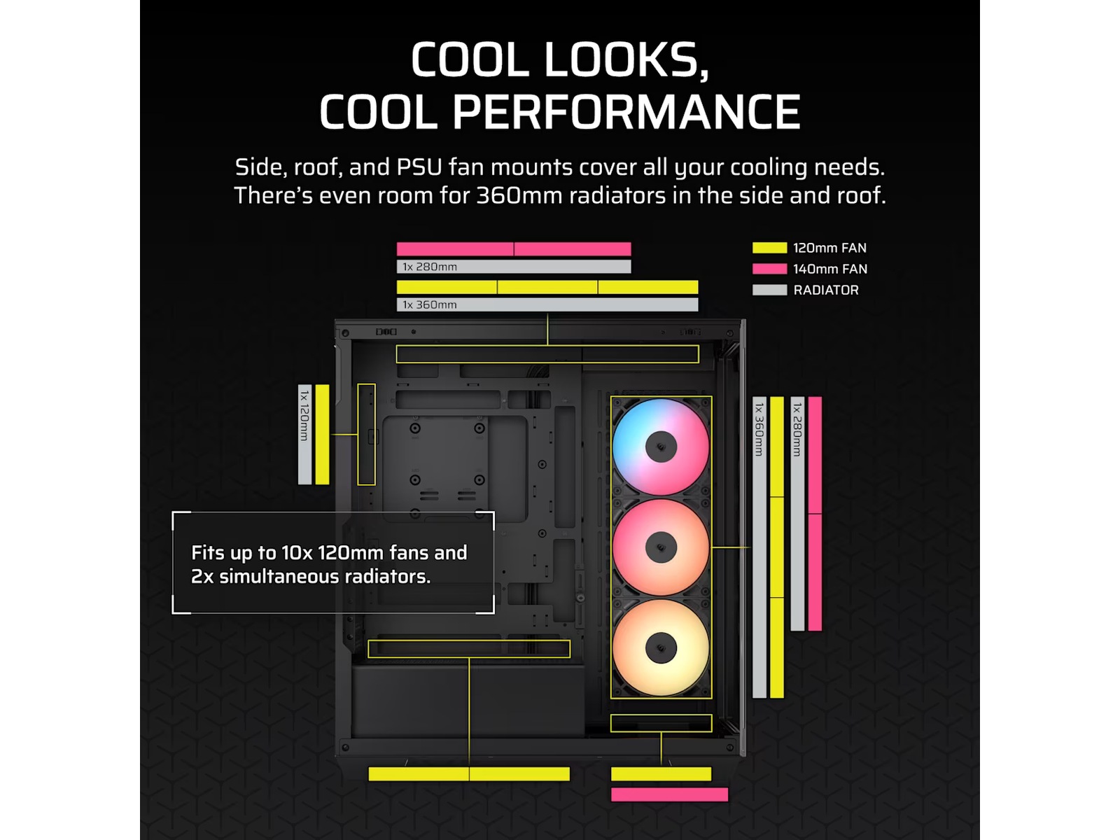 Corsair 3500X RSR ARGB Mid Tower (svart) Midi tower
