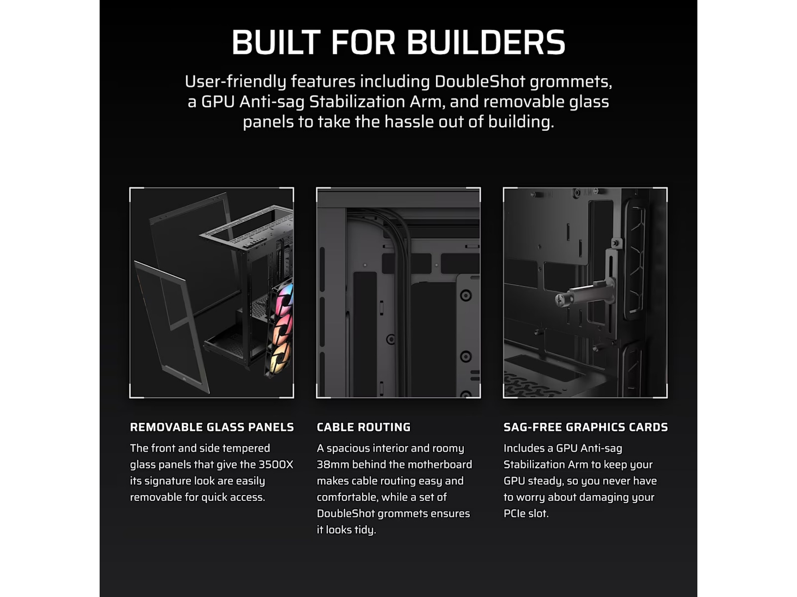 Corsair 3500X RSR ARGB Mid Tower (svart) Midi tower