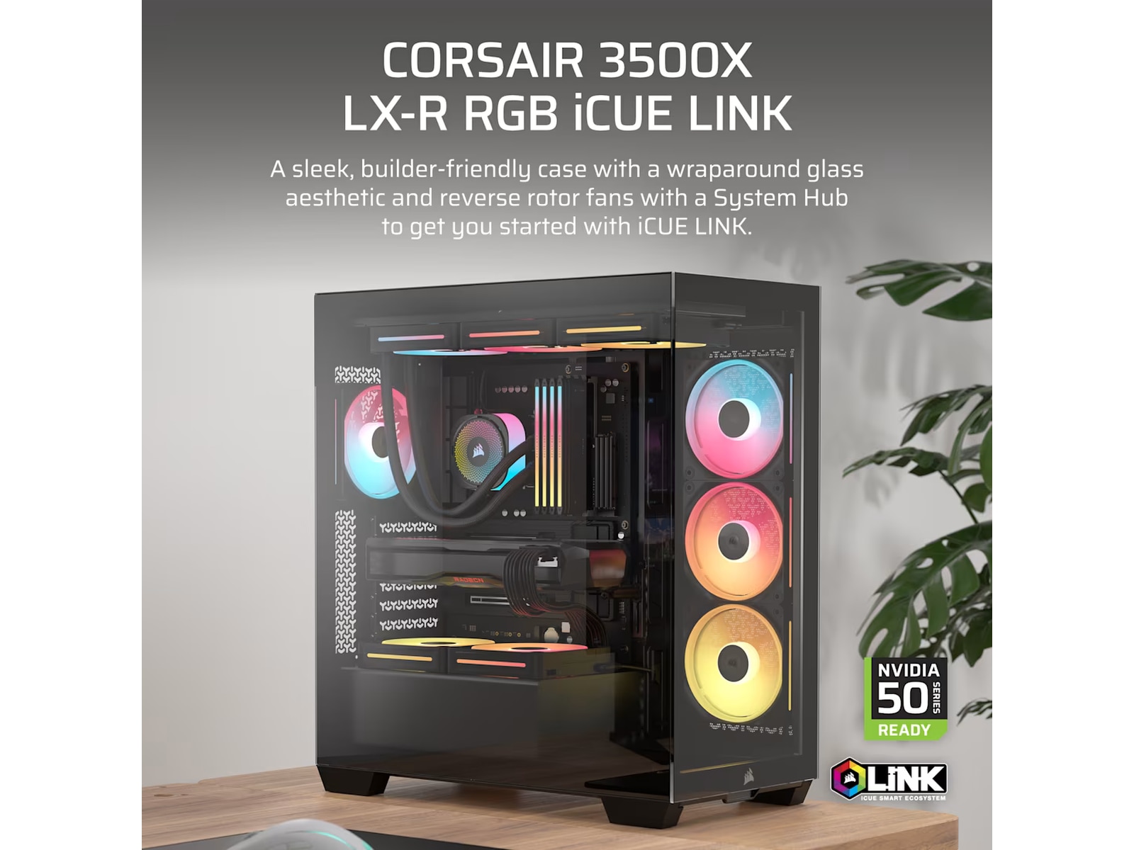 Corsair 3500X LXR LINK Mid Tower (svart) Midi tower