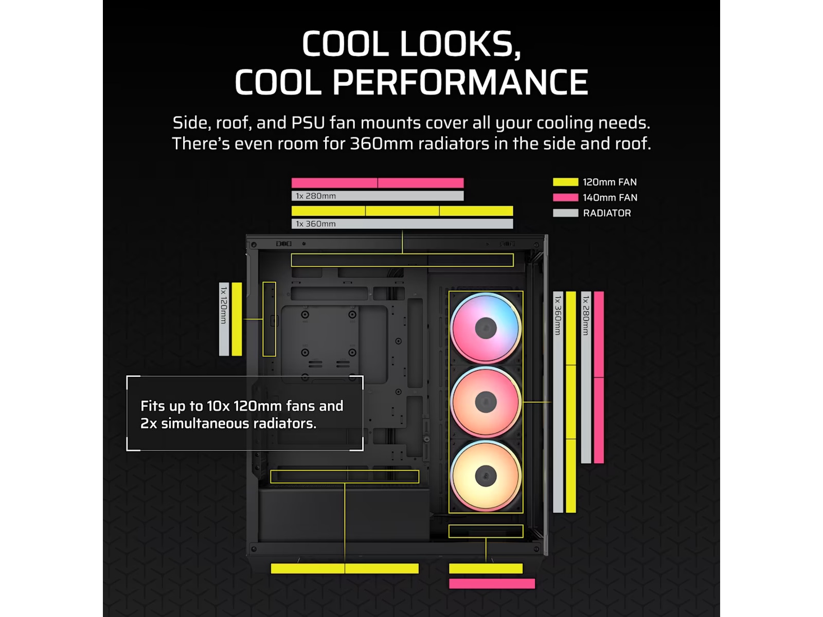Corsair 3500X LXR LINK Mid Tower (svart) Midi tower