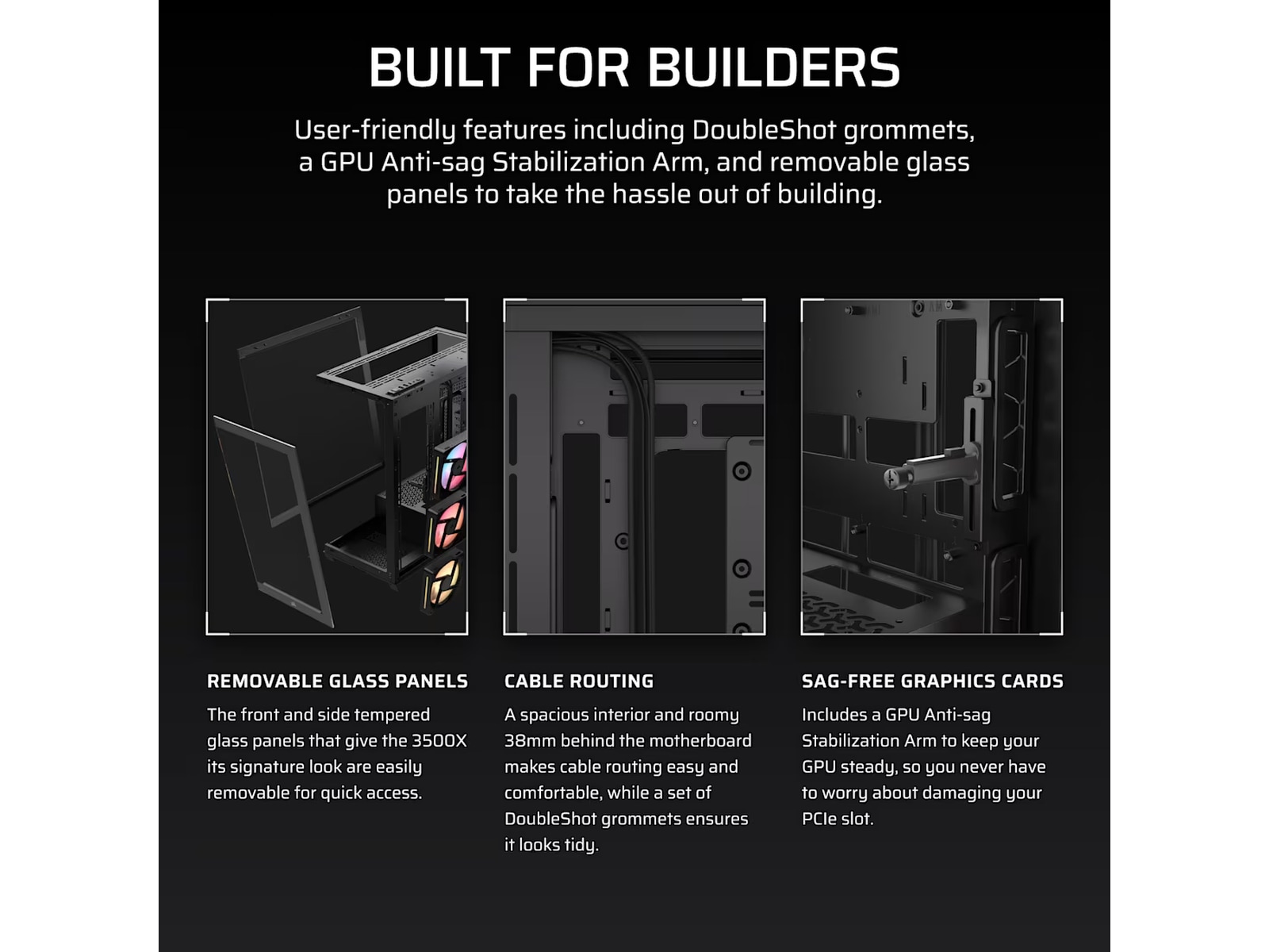 Corsair 3500X LXR LINK Mid Tower (svart) Midi tower