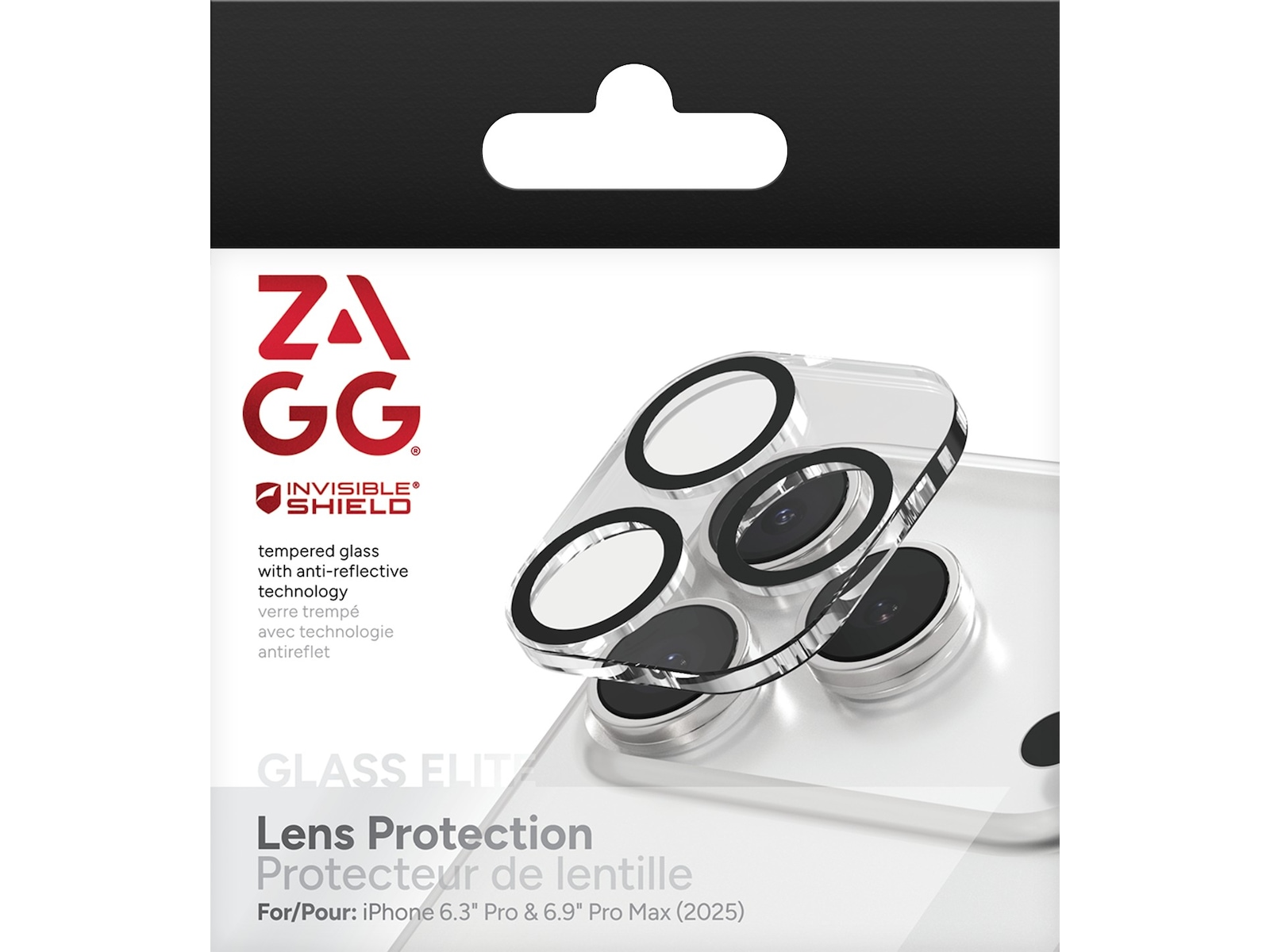InvisibleShield Glass Elite iPhone 17 Pro/Pro Max Linsskydd (svart) Skärmskydd mobiltelefon