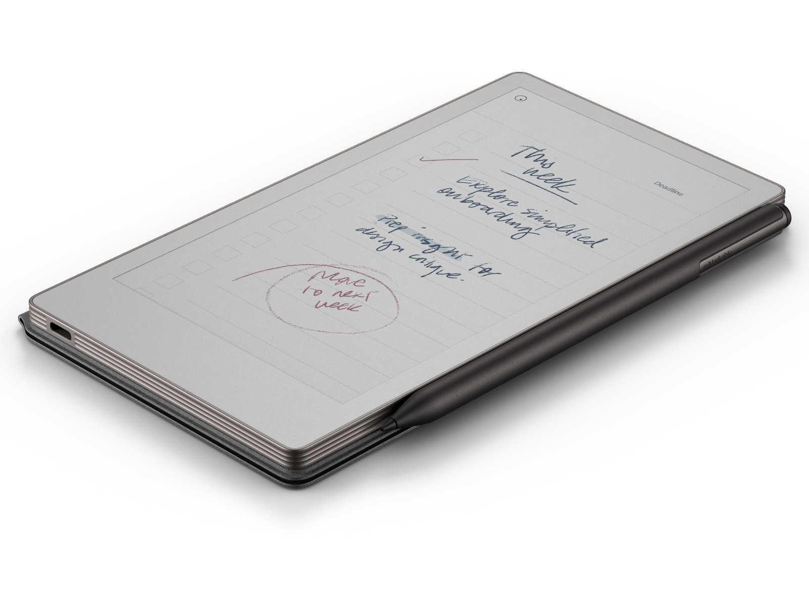 reMarkable Paper Pro 7.3" inkl. Marker Plus & Book Folio (svart skinn) Digitala anteckningsblock