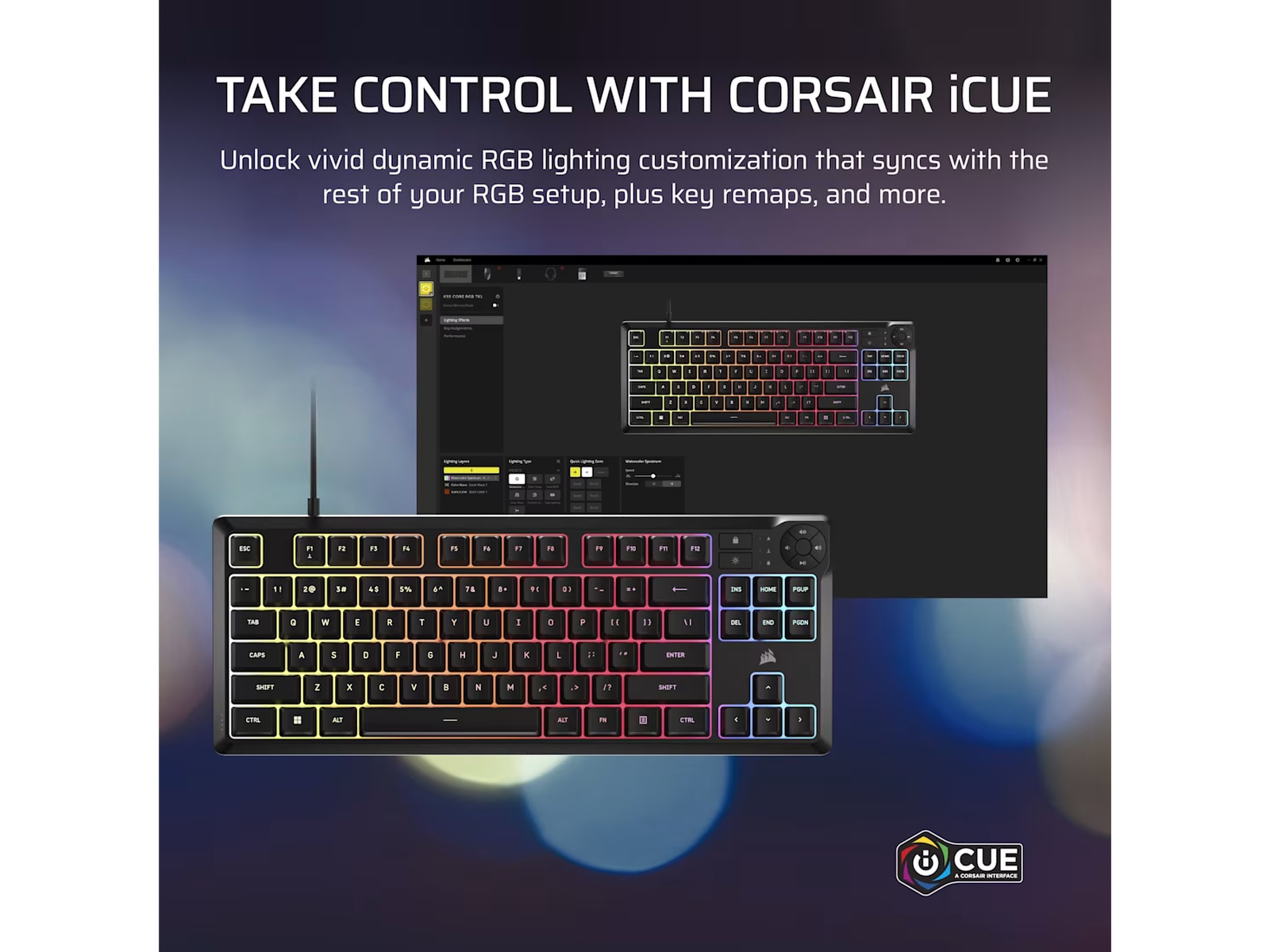 Corsair K55 CORE TKL RGB Gamingtangentbord (svart) Gamingtangentbord