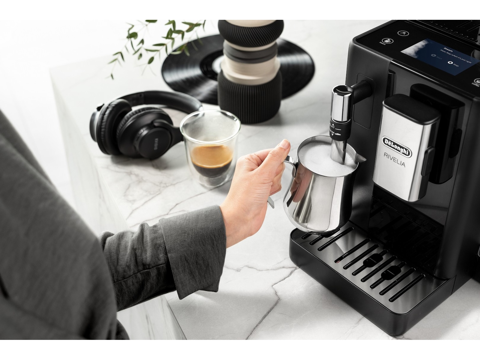 DeLonghi Rivelia EXAM440.35.B automatisk kaffemaskin -B-Grade Demo hem & hushåll