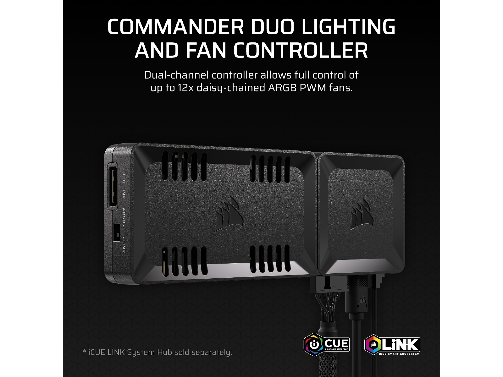 Corsair Commander Duo ljus- och fläktkontroller Fläktstyrning