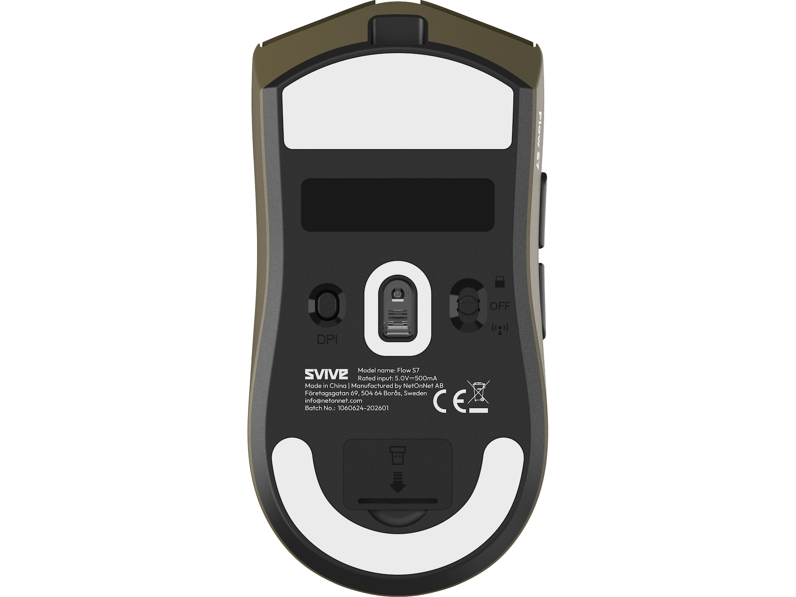 Svive Flow S7 Ultra Light Trådlös Gamingmus (statlig grön) Gamingmus