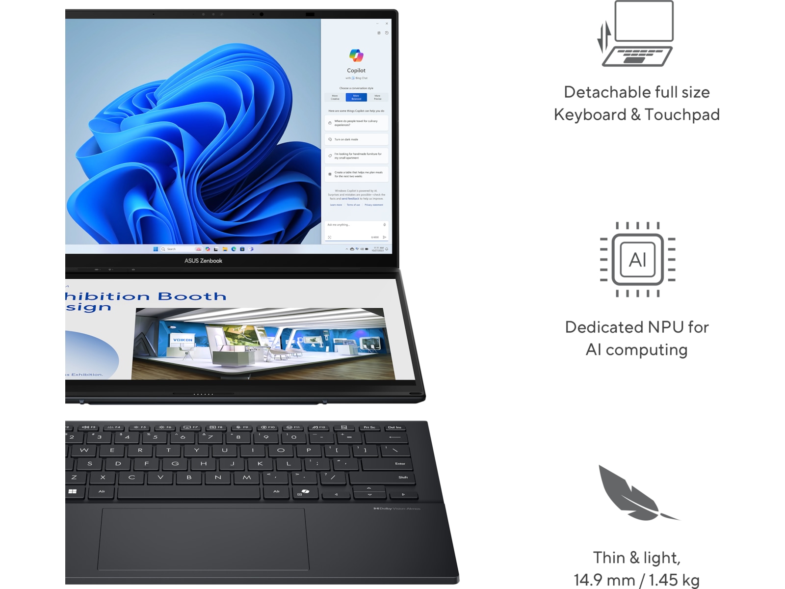 ASUS Zenbook Duo 14" 3K OLED Touch -B-Grade Demo bärbara datorer