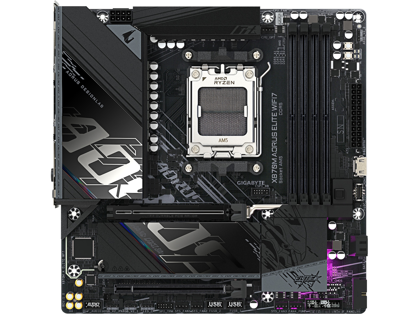 Gigabyte X870M AORUS ELITE WIFI7 Moderkort AMD Socket