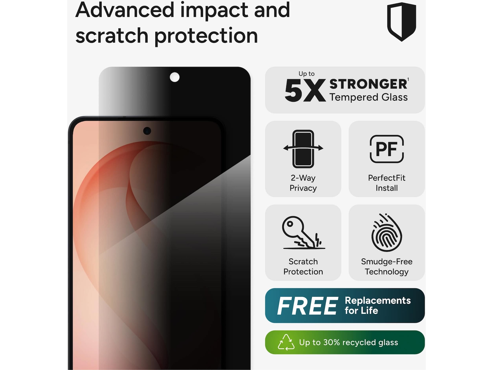 Zagg InvisibleShield Glass Elite Privacy Samsung Galaxy S26+ Skärmskydd mobiltelefon