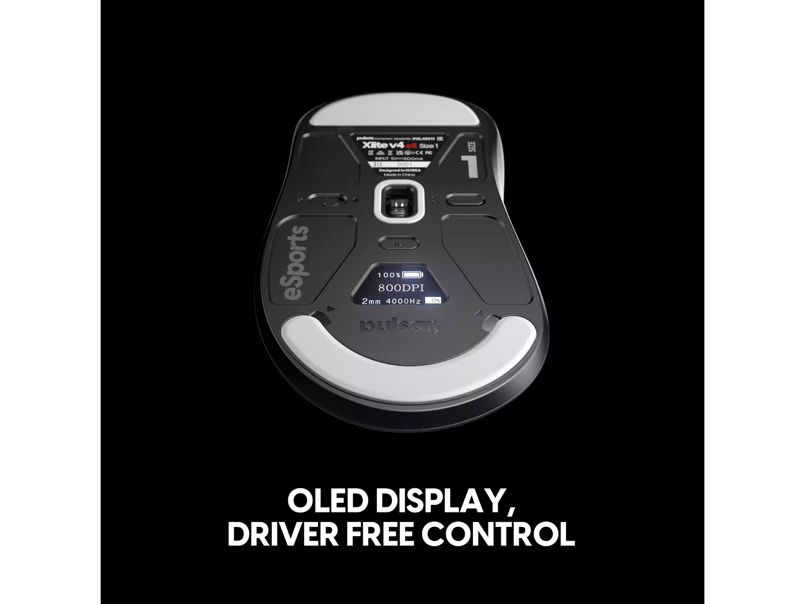 Pulsar Xlite V4 eS Mini trådlös spelmus (svart) -B-Grade Demo mus
