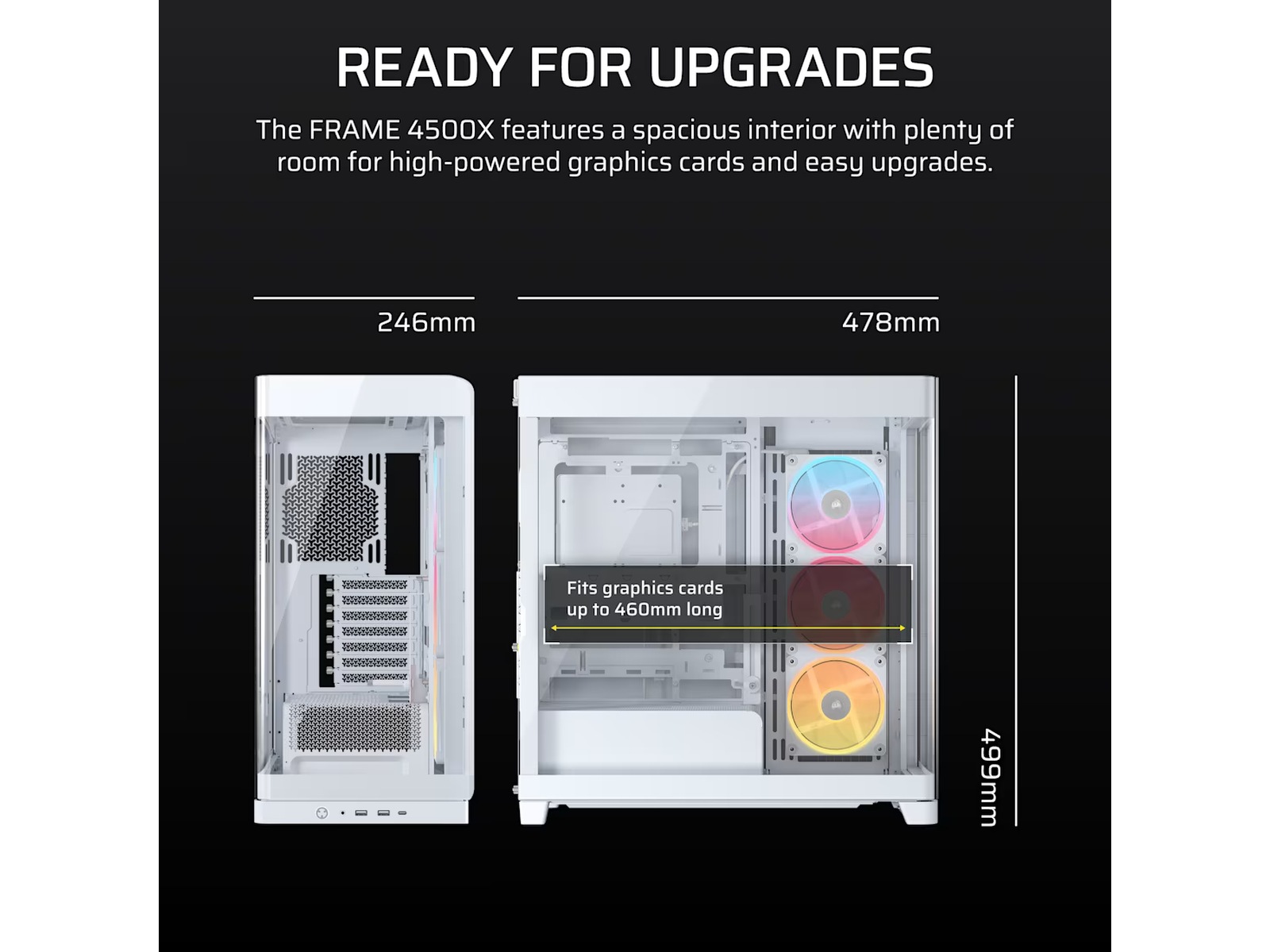 Corsair FRAME 4500X LX-R RGB Mid Tower (vit) -B-Grade Demo övrigt