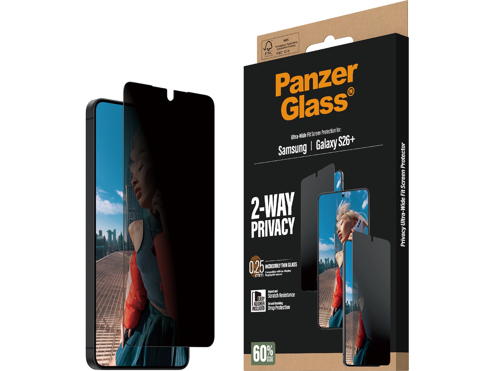 PanzerGlass Galaxy S26+ 2-way Privacy Skärmskydd Skärmskydd mobiltelefon
