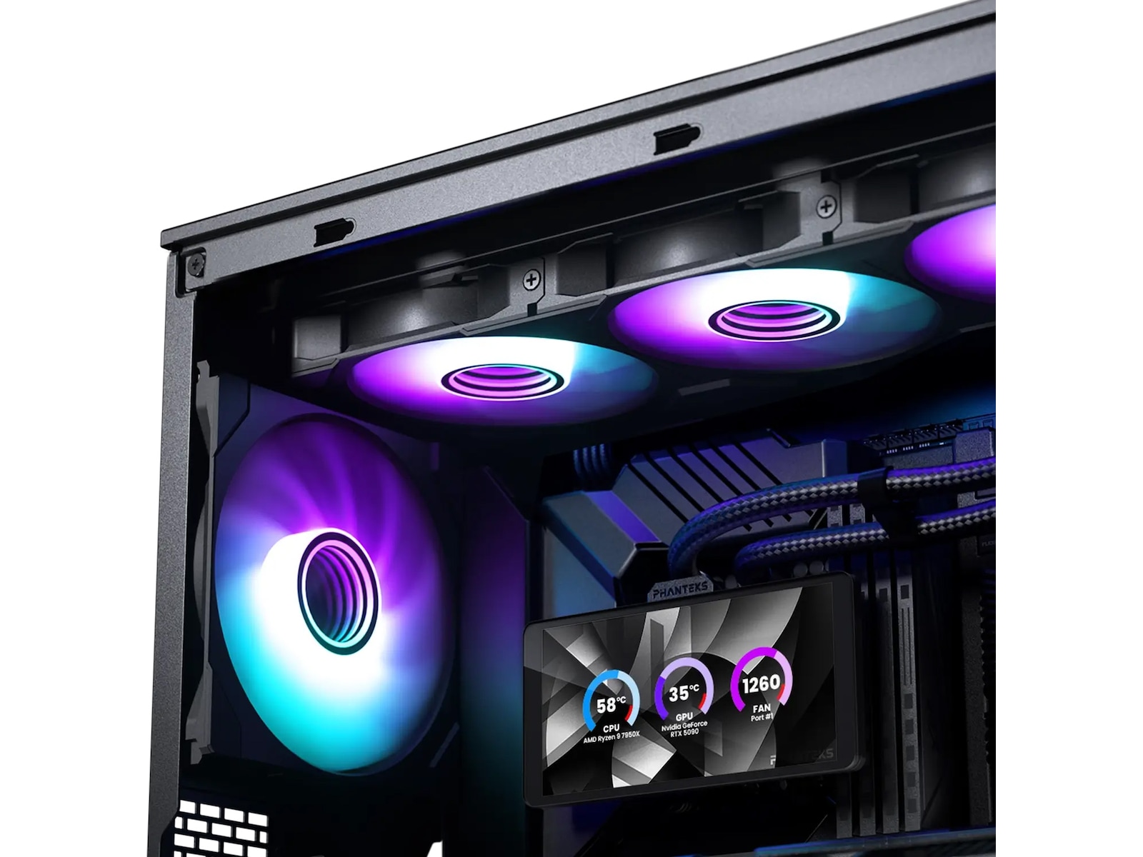 Phanteks Glacier One 36025 LCD Kylare (svart) CPU - Vattenkylning