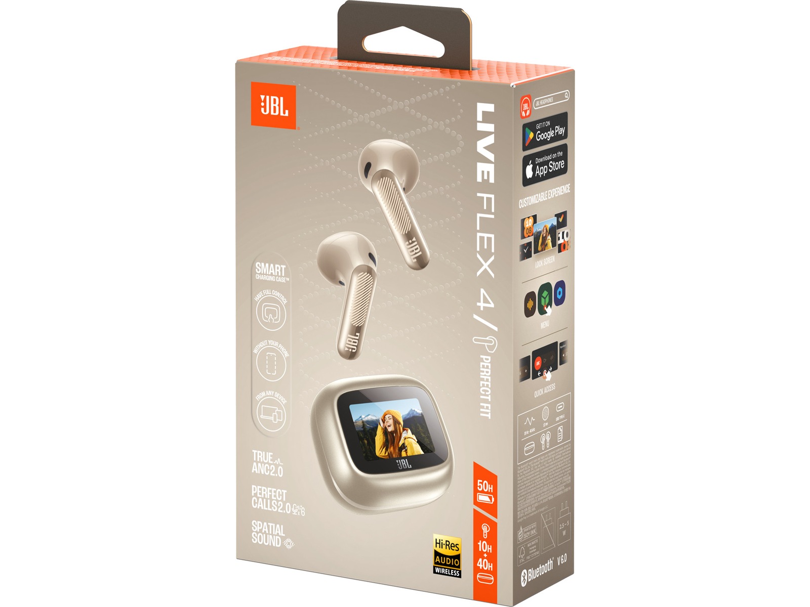 JBL LIVE FLEX 4 trådlösa öronproppar med ANC (sand) In-ear hörlurar