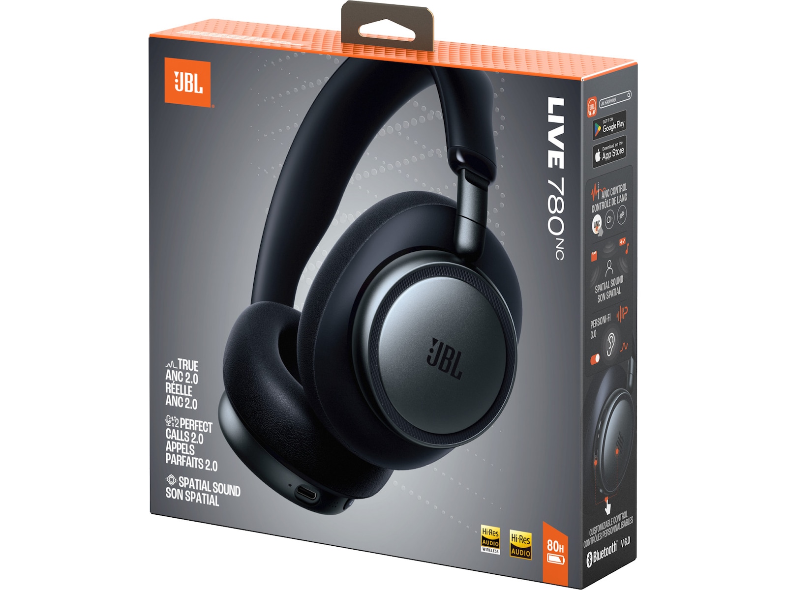 JBL LIVE 780NC Trådlösa Over-Ear Hörlurar (svart) Hörlurar
