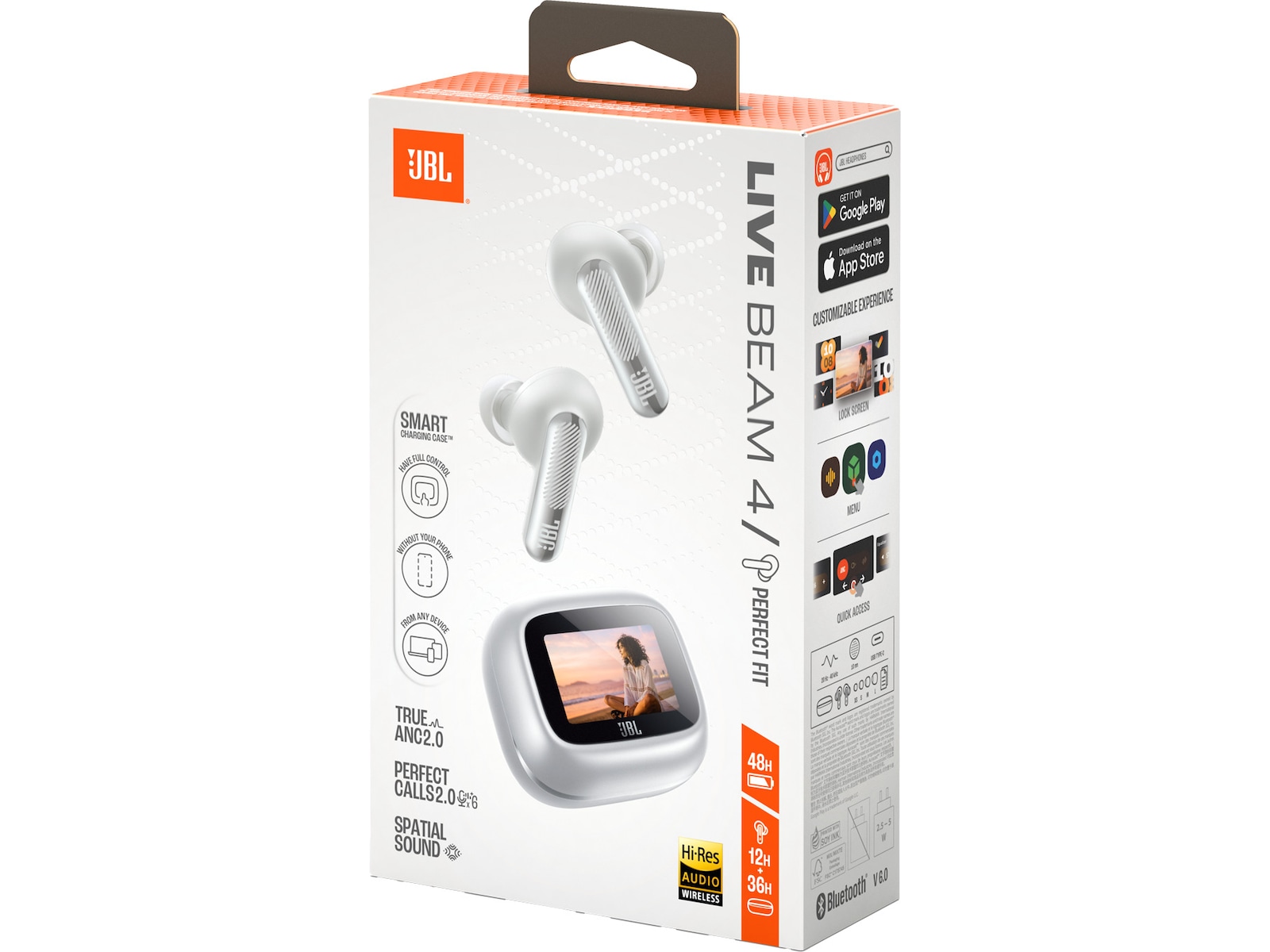 JBL Live Beam 4 Trådlösa öronproppar  (silver) In-ear hörlurar