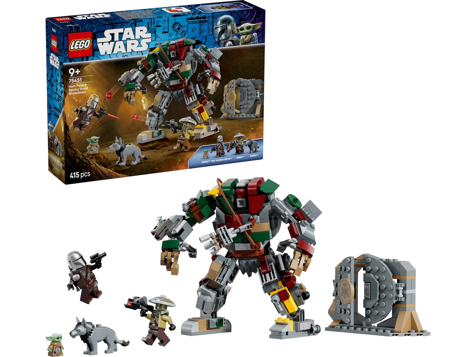 LEGO Star Wars Mandalorianen och Grogu mot Huttpalassets Vaktdroid 75451 