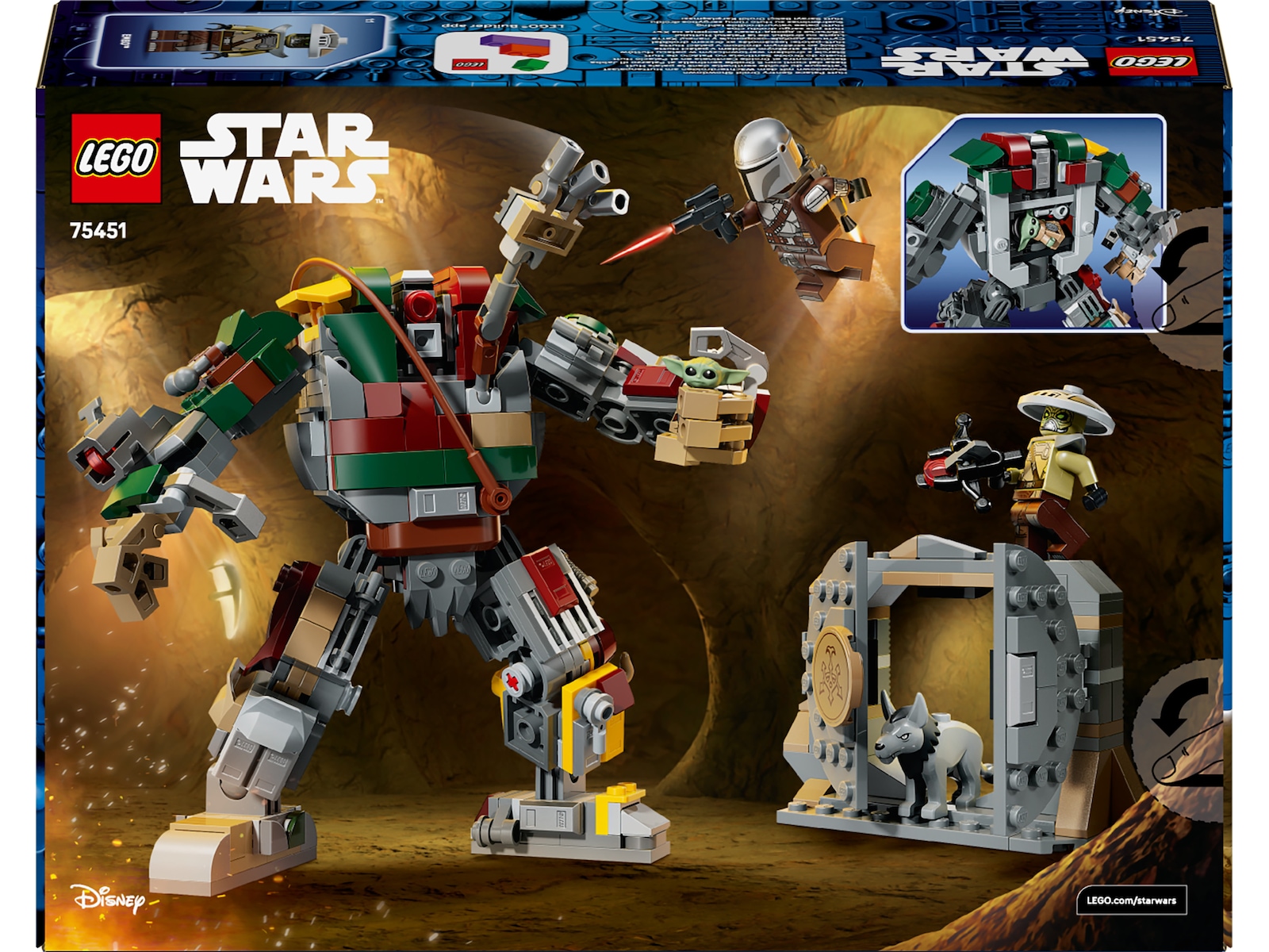 LEGO Star Wars Mandalorianen och Grogu mot Huttpalassets Vaktdroid 75451 