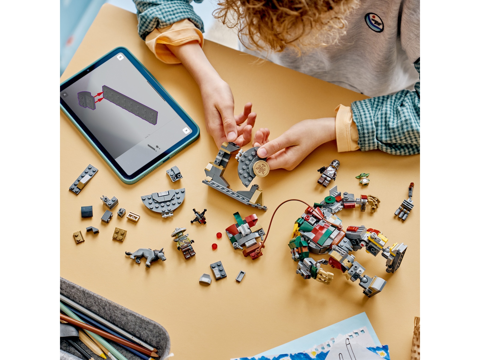 LEGO Star Wars Mandalorianen och Grogu mot Huttpalassets Vaktdroid 75451 