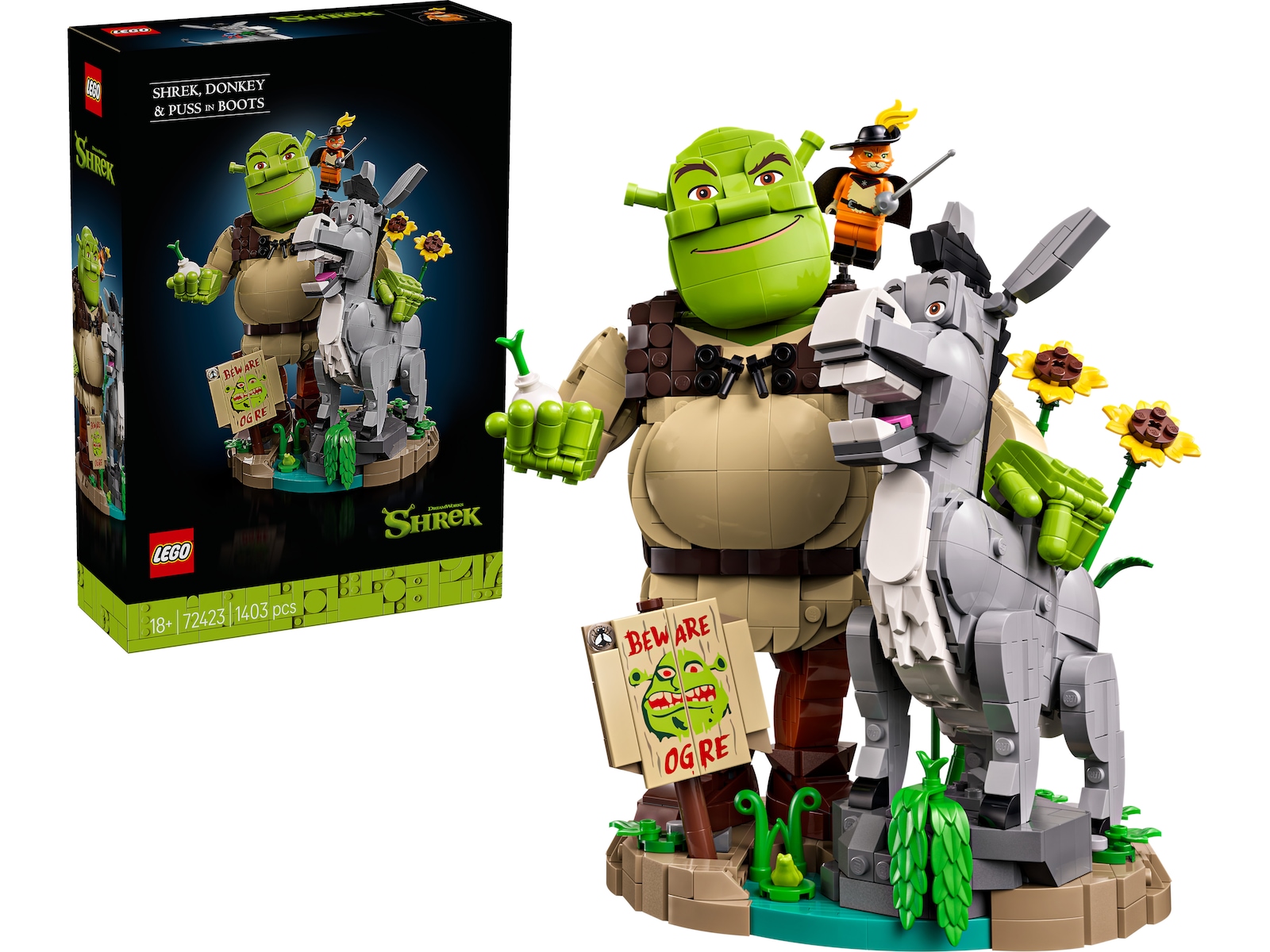 LEGO Shrek, Åsna och Puss med Stövlar 72423 