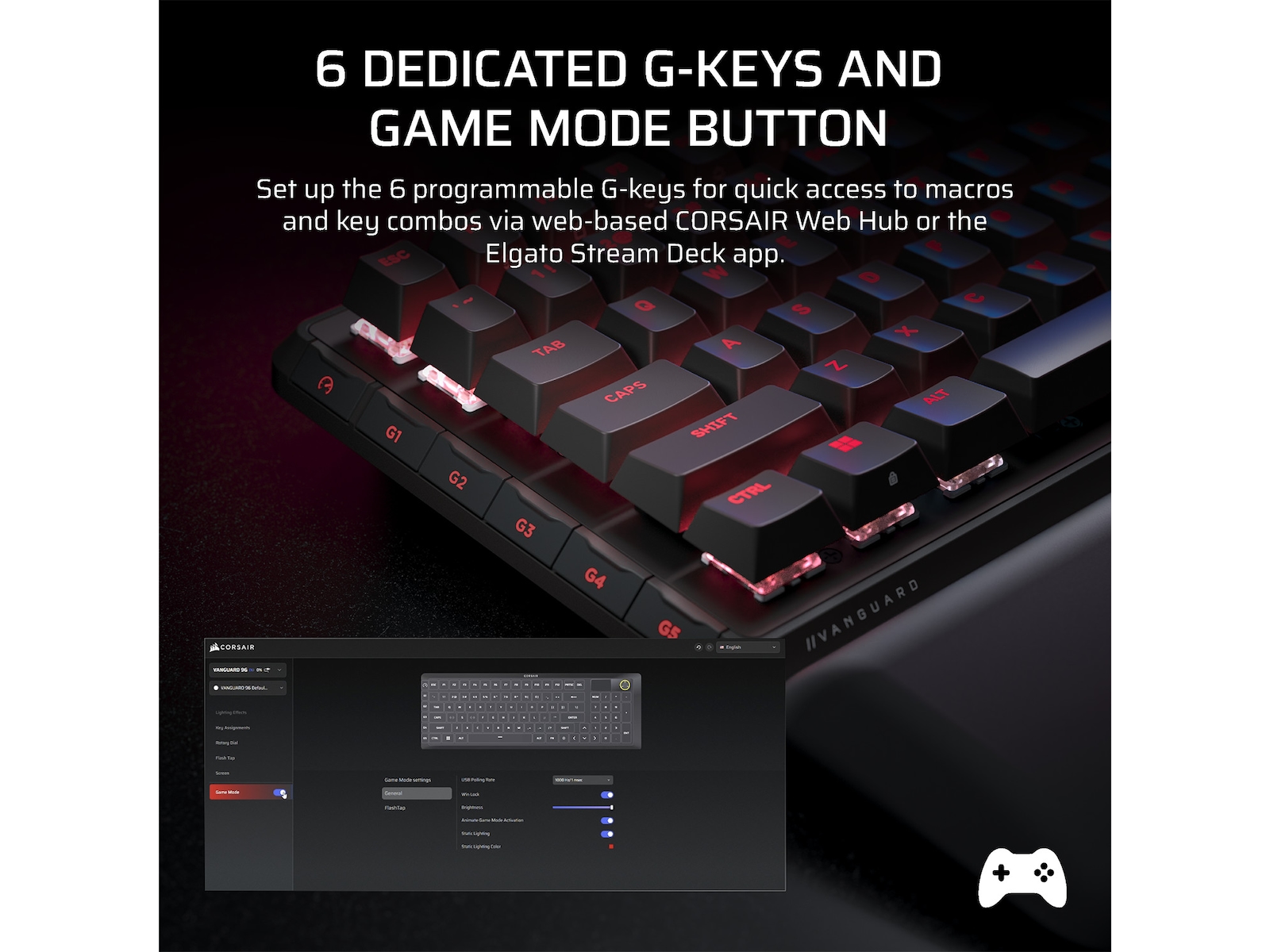 CORSAIR VANGUARD 96 WIRELESS Gaming Tangentbord Gamingtangentbord