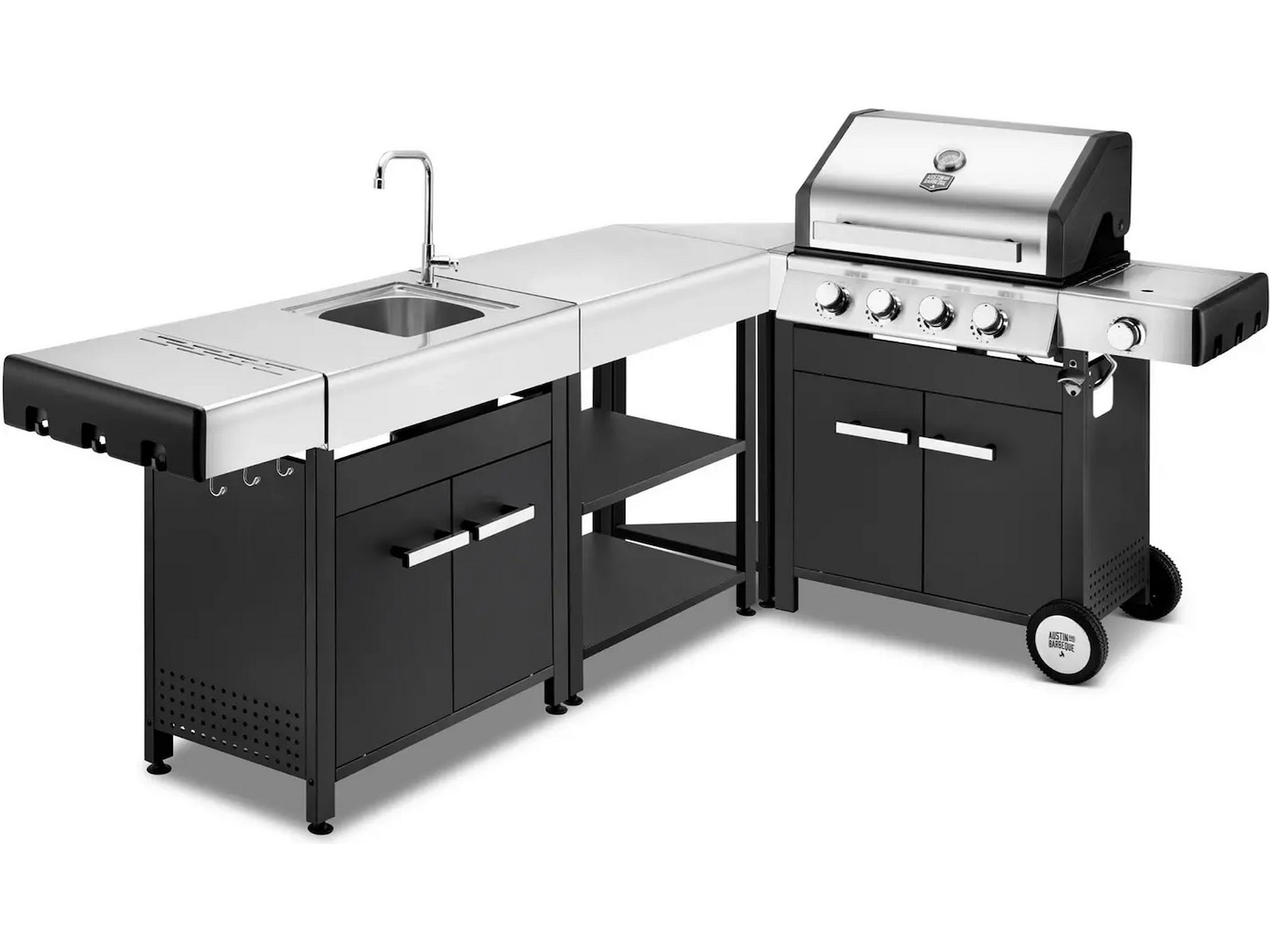 Austin and Barbeque Hörnbord 90-graders vinkel Utomhusgrillvagnar