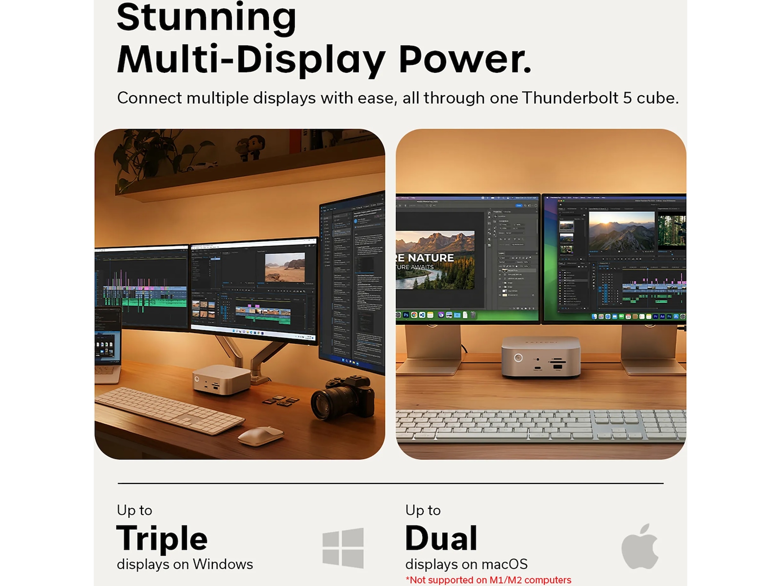 Satechi Thunderbolt 5 CubeDock™ med SSD-kabinett Dockningsstation och USB-hub