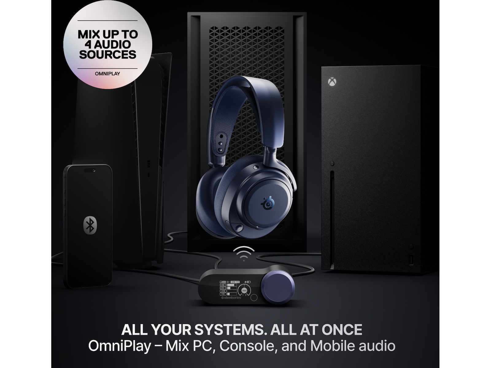 SteelSeries Arctis Nova Pro Omni trådlöst gaming-headset (blå) Gamingheadset