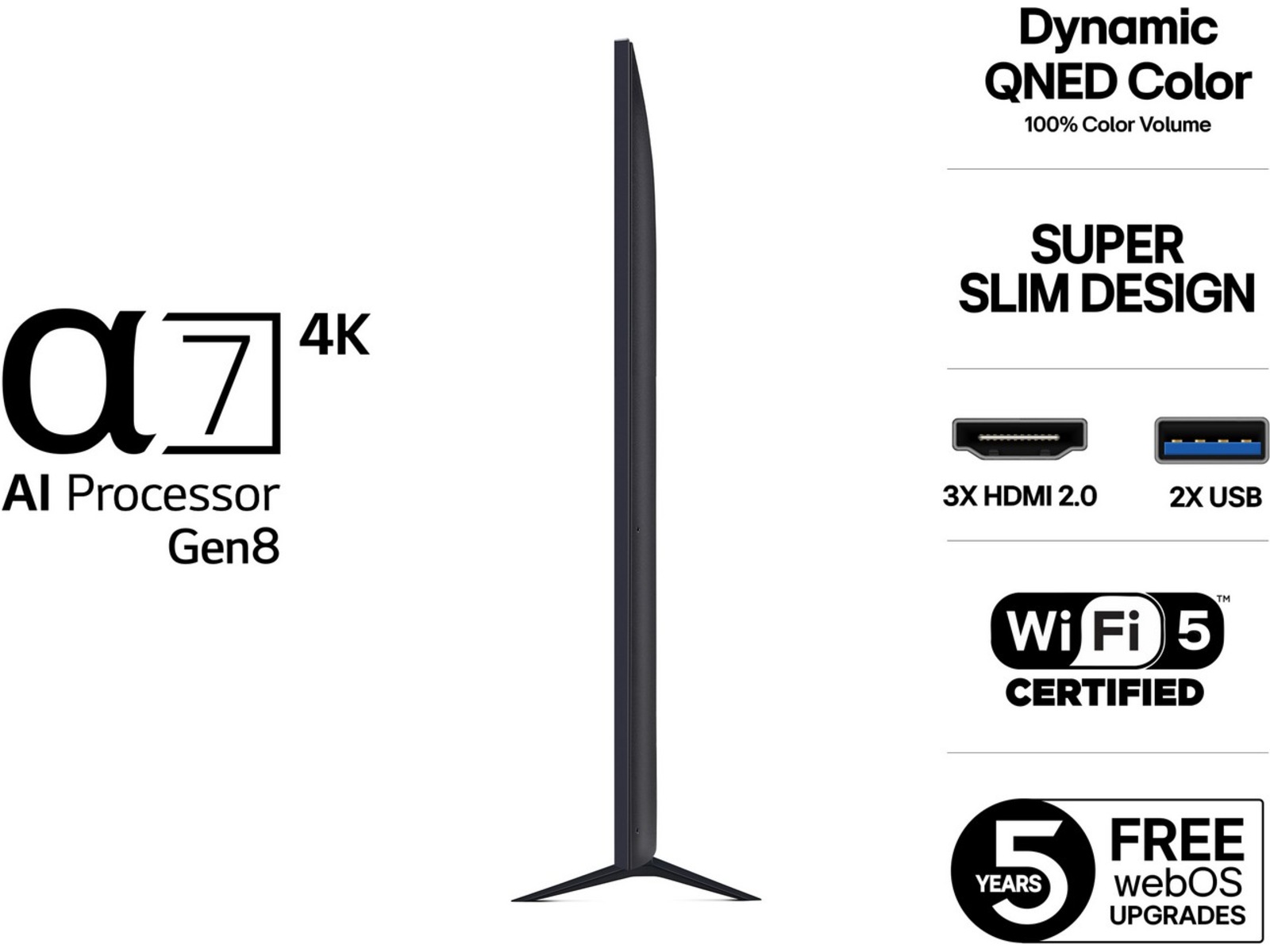 LG 86'' QNED7E AI 4K Smart TV 86QNED7EA6B (2025) Över 80 tums TV