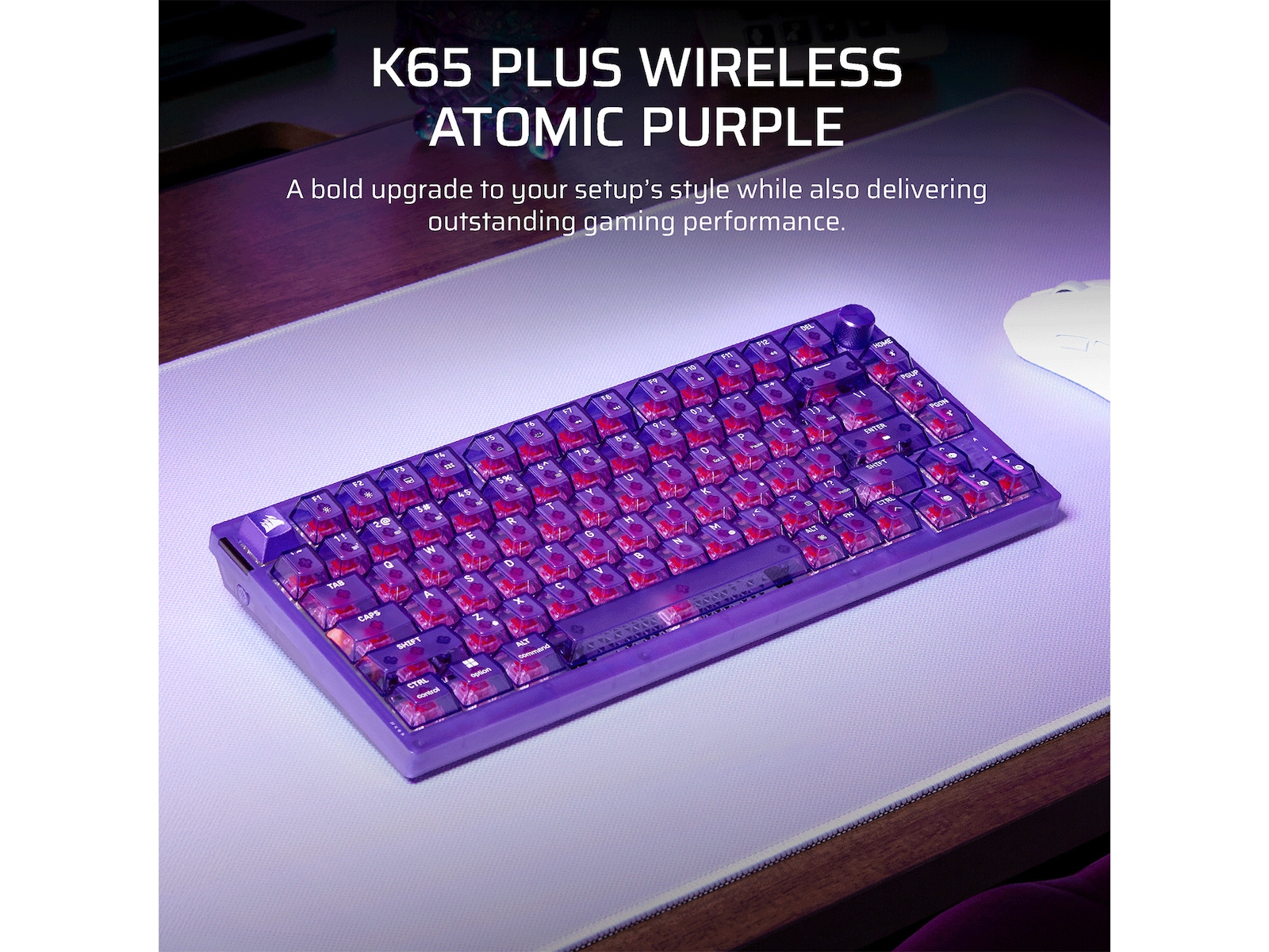 CORSAIR K65 PLUS WIRELESS Gaming Tangentbord (Atomic Purple) Tangentbord