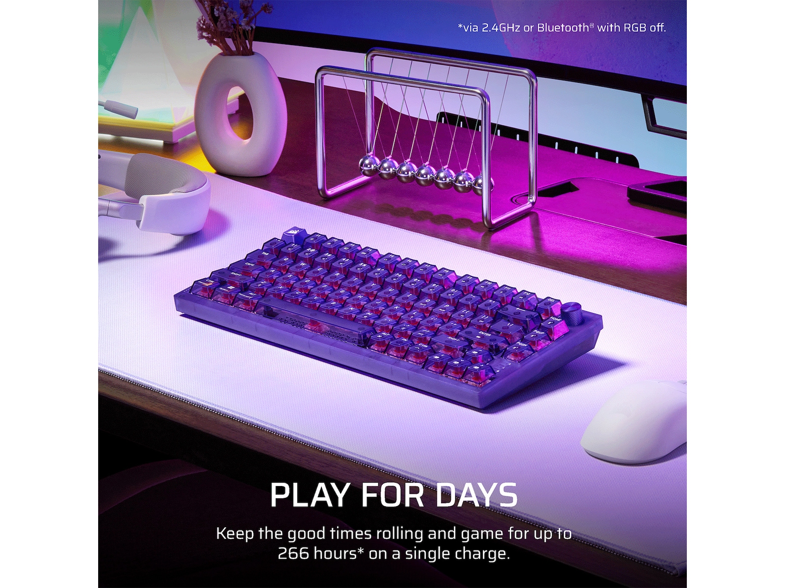 CORSAIR K65 PLUS WIRELESS Gaming Tangentbord (Atomic Purple) Tangentbord