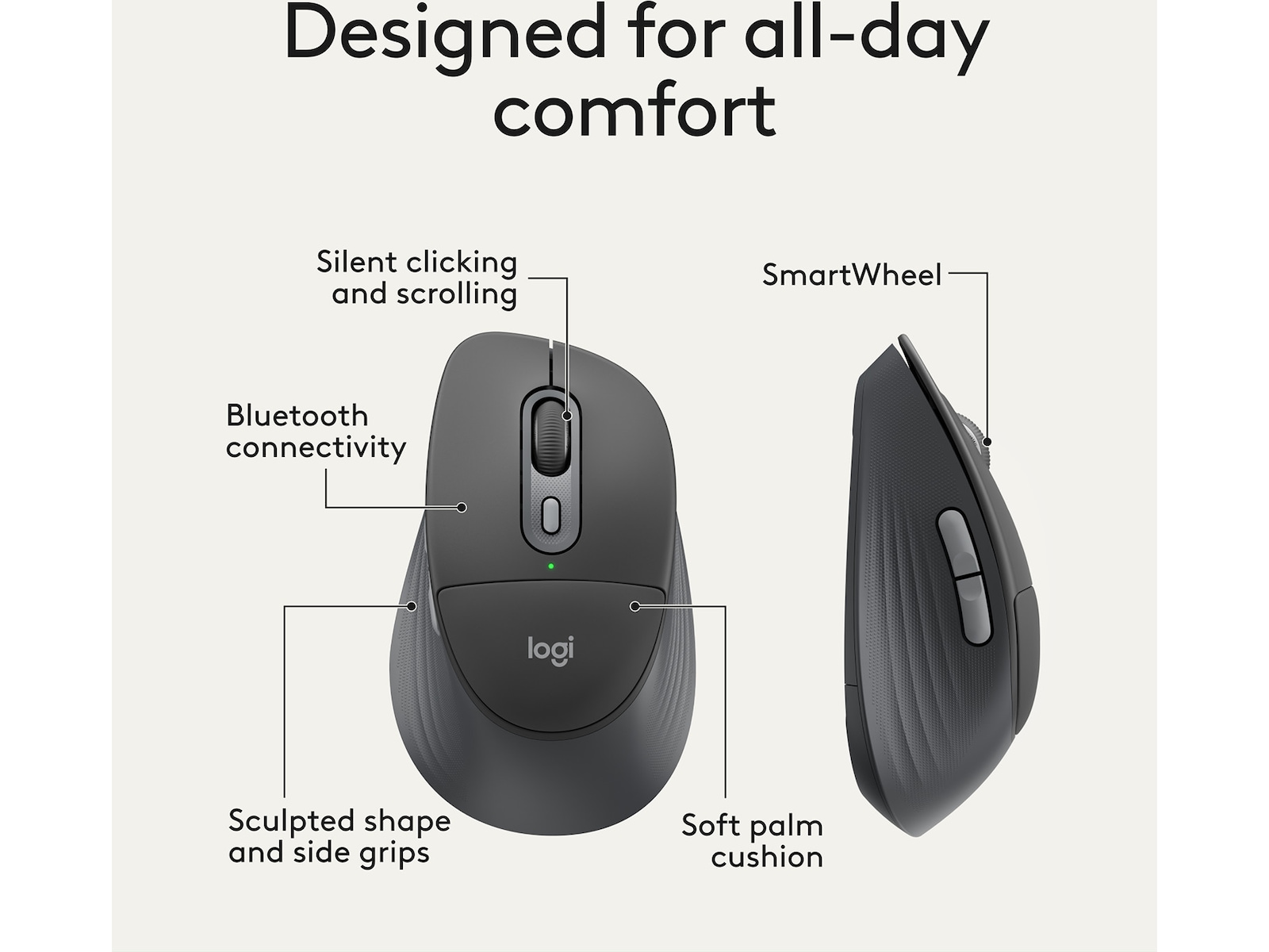 Logitech Signature Comfort M850 L trådlös mus (graphite) Mus
