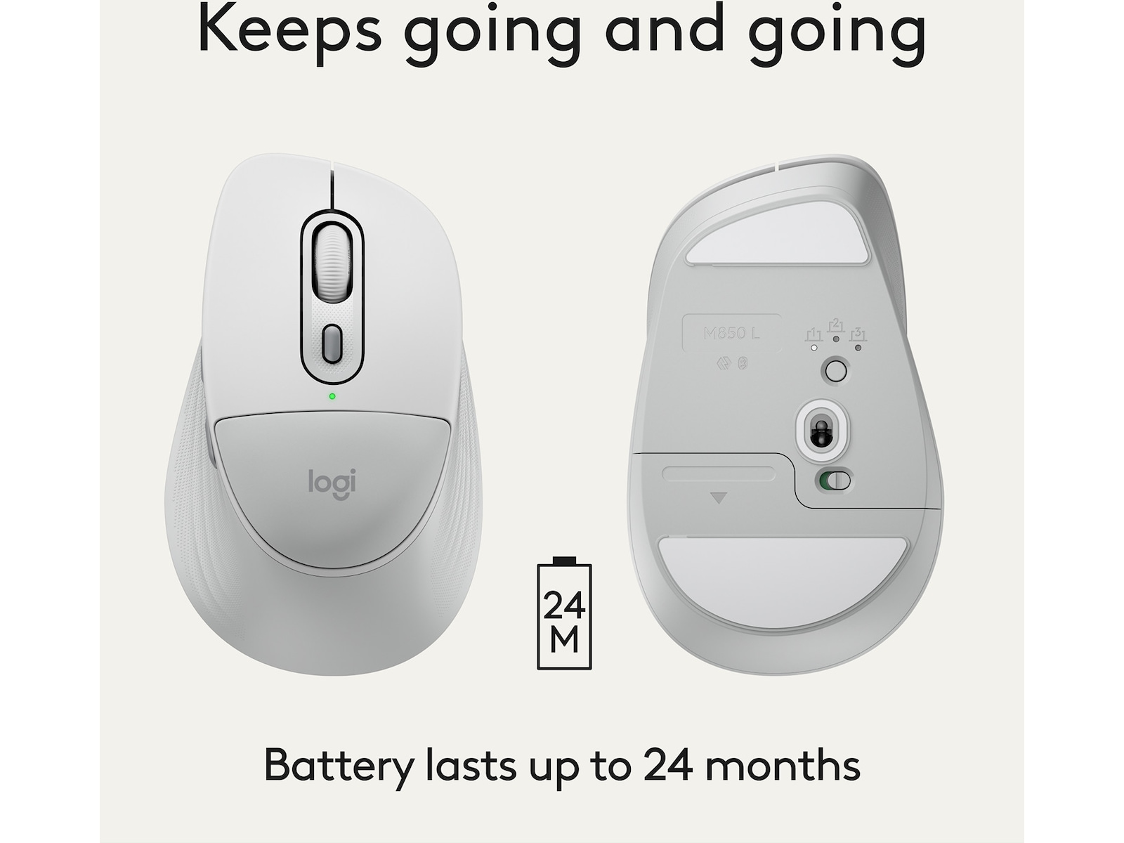Logitech Signature Comfort M850 L trådlös mus (vit) Mus