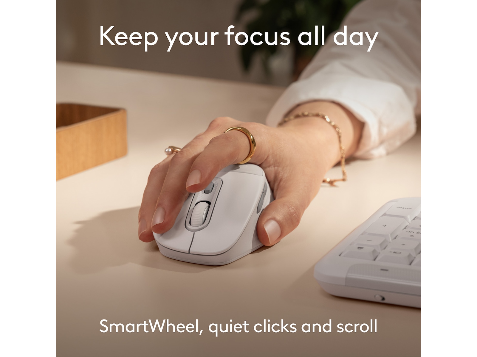 Logitech Signature Comfort M850 L trådlös mus (vit) Mus