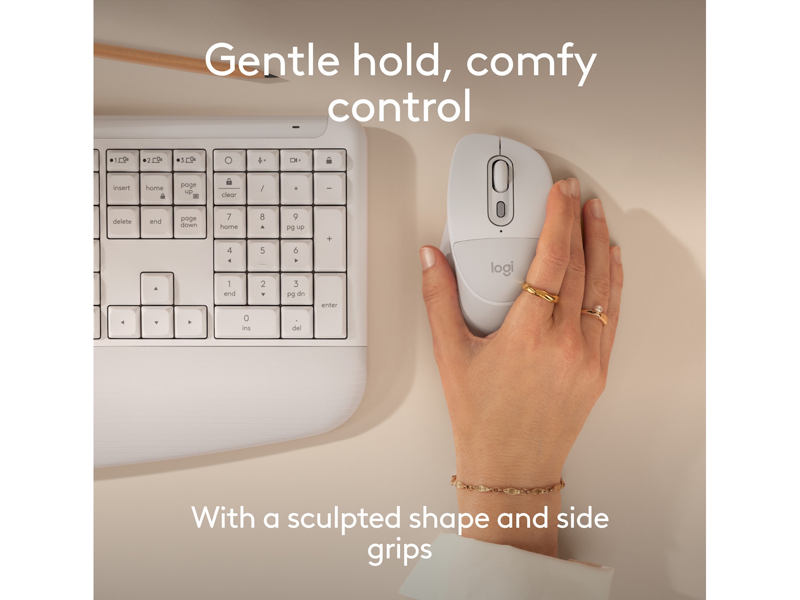Logitech Signature Comfort M850 L trådlös mus (vit) Mus