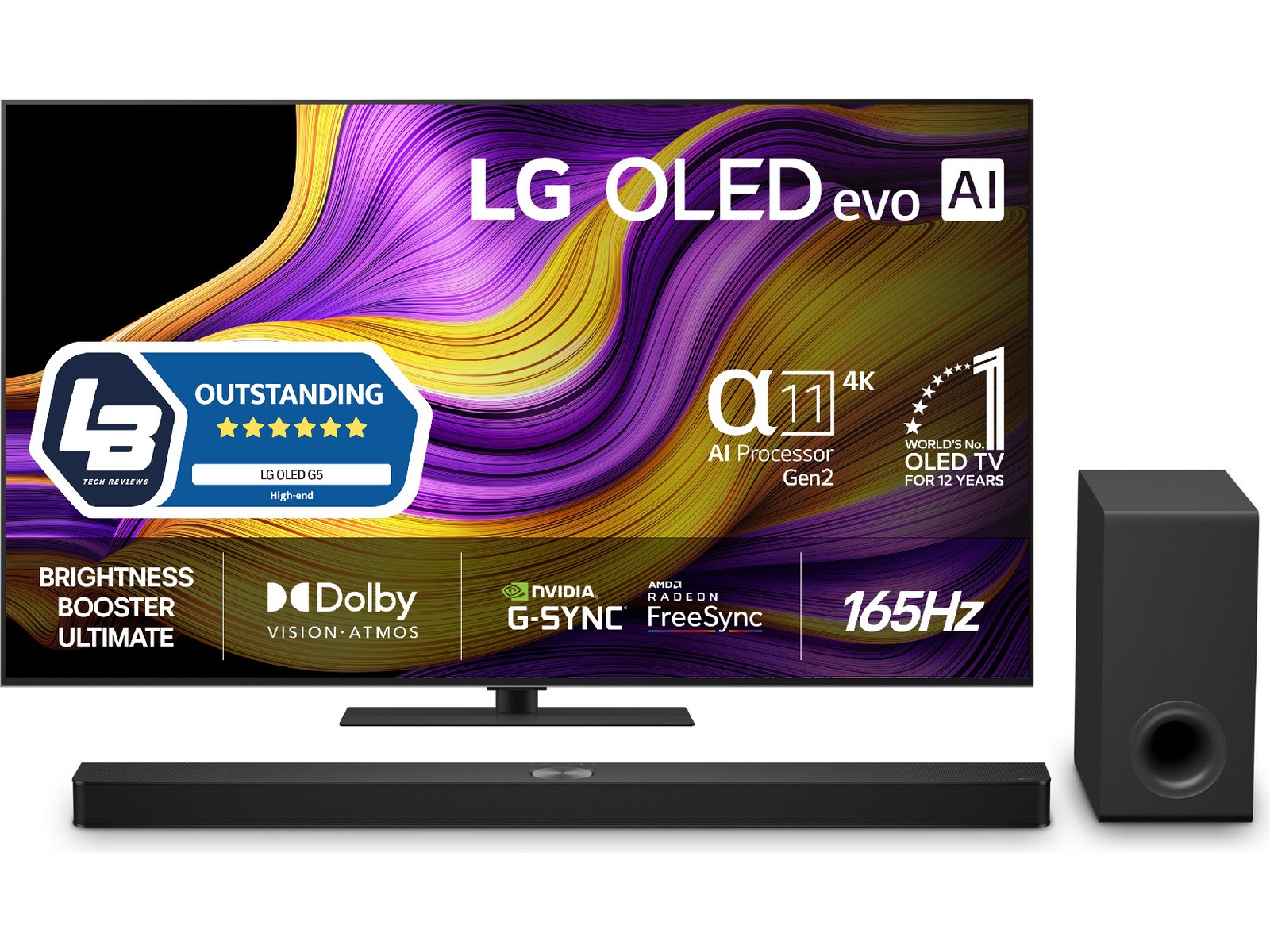 LG 55" G5 AI 4K OLED Smart TV (2025) + ljudplank 50 - 59 tums TV